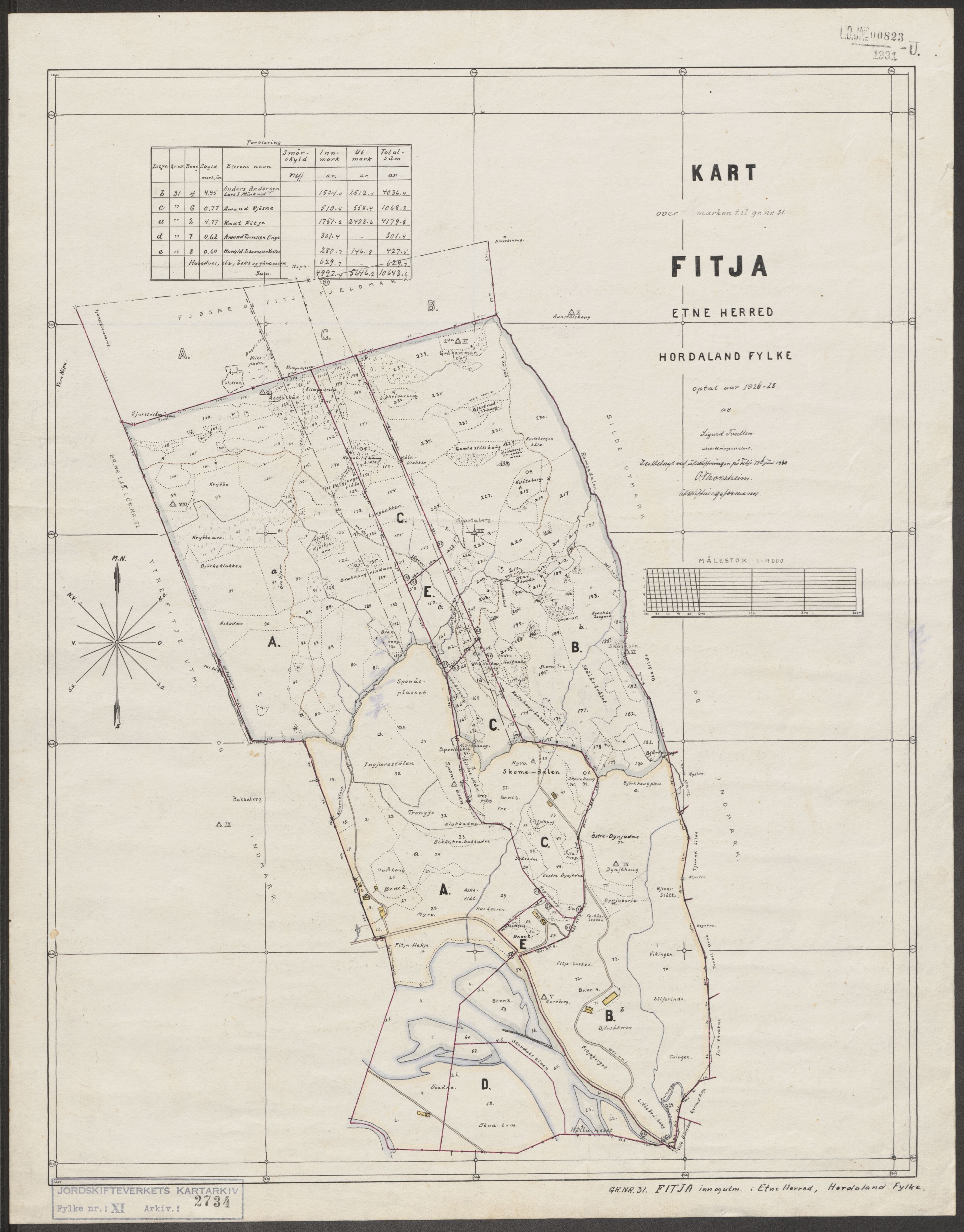 Jordskifteverkets kartarkiv, RA/S-3929/T, 1859-1988, p. 3079