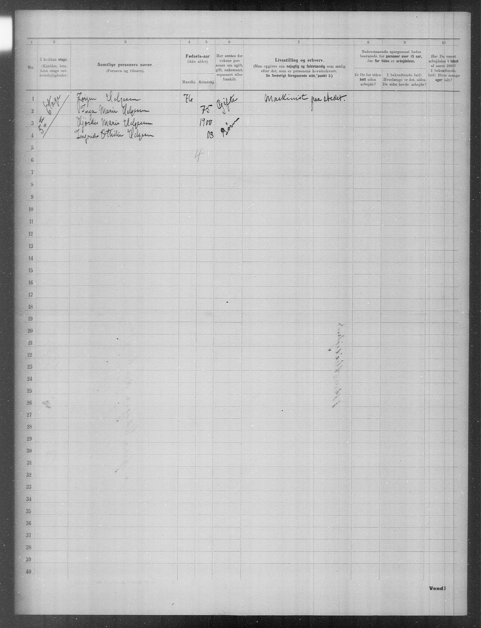 OBA, Municipal Census 1903 for Kristiania, 1903, p. 13534