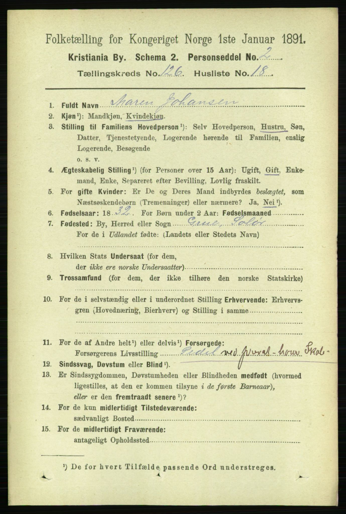 RA, 1891 census for 0301 Kristiania, 1891, p. 67670