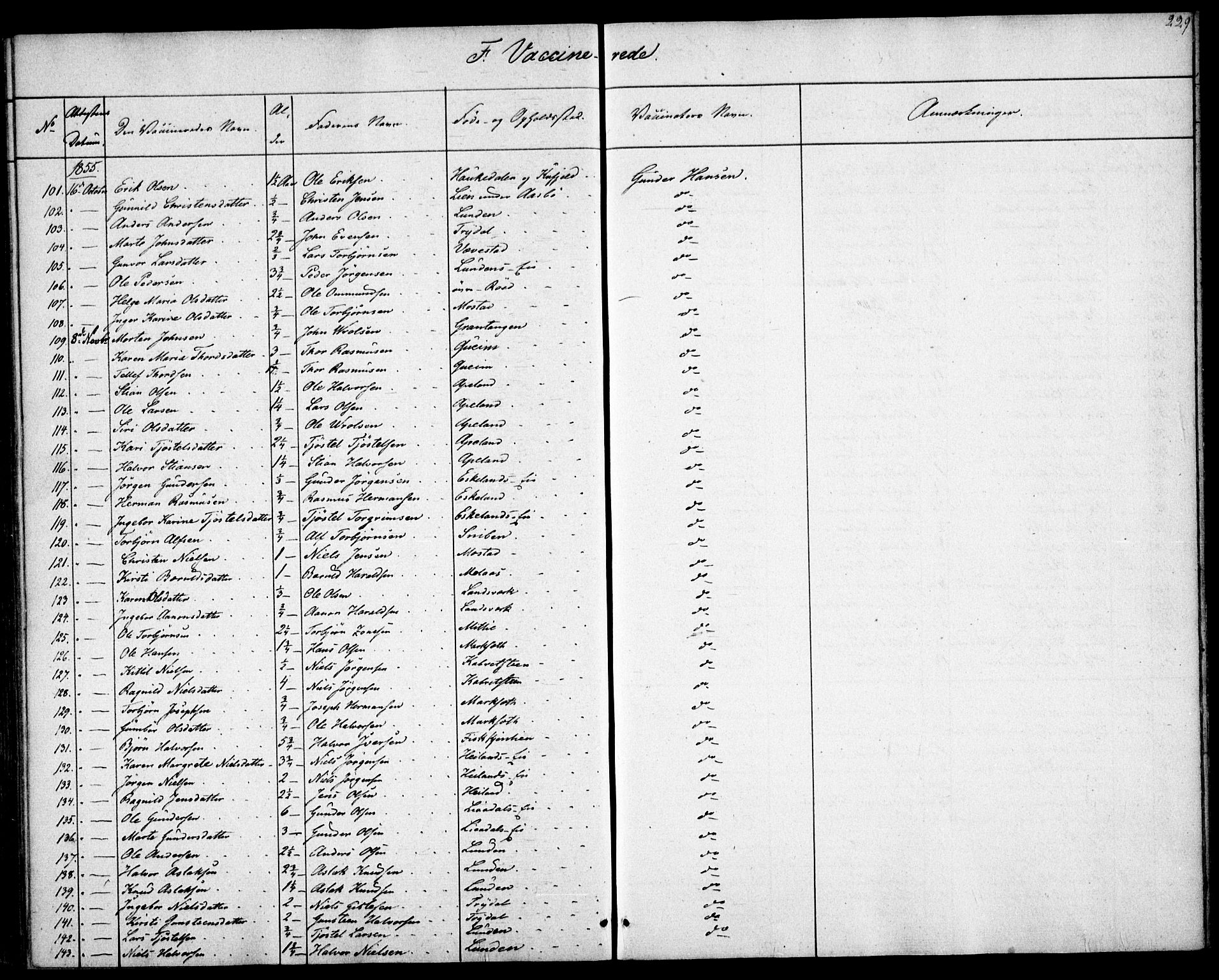 Gjerstad sokneprestkontor, SAK/1111-0014/F/Fa/Faa/L0006: Parish register (official) no. A 6, 1841-1857, p. 229