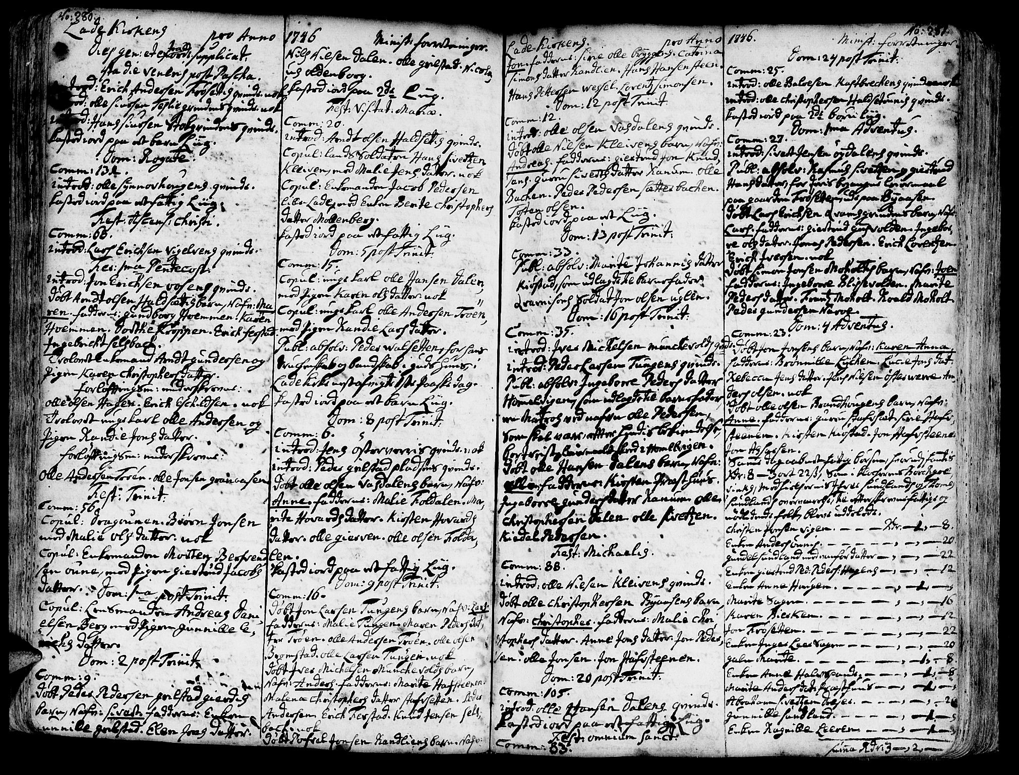 Ministerialprotokoller, klokkerbøker og fødselsregistre - Sør-Trøndelag, SAT/A-1456/606/L0275: Parish register (official) no. 606A01 /1, 1727-1780, p. 280-281