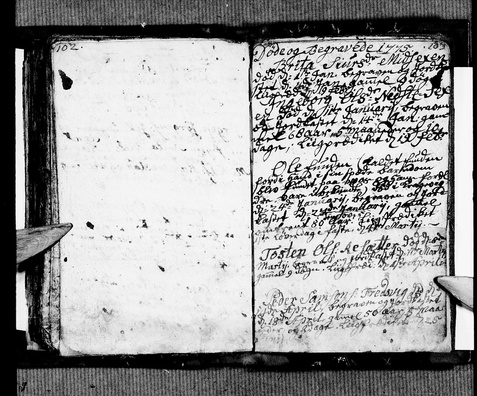Ullensvang sokneprestembete, SAB/A-78701/H/Hab: Parish register (copy) no. B 4, 1775-1778, p. 102-103