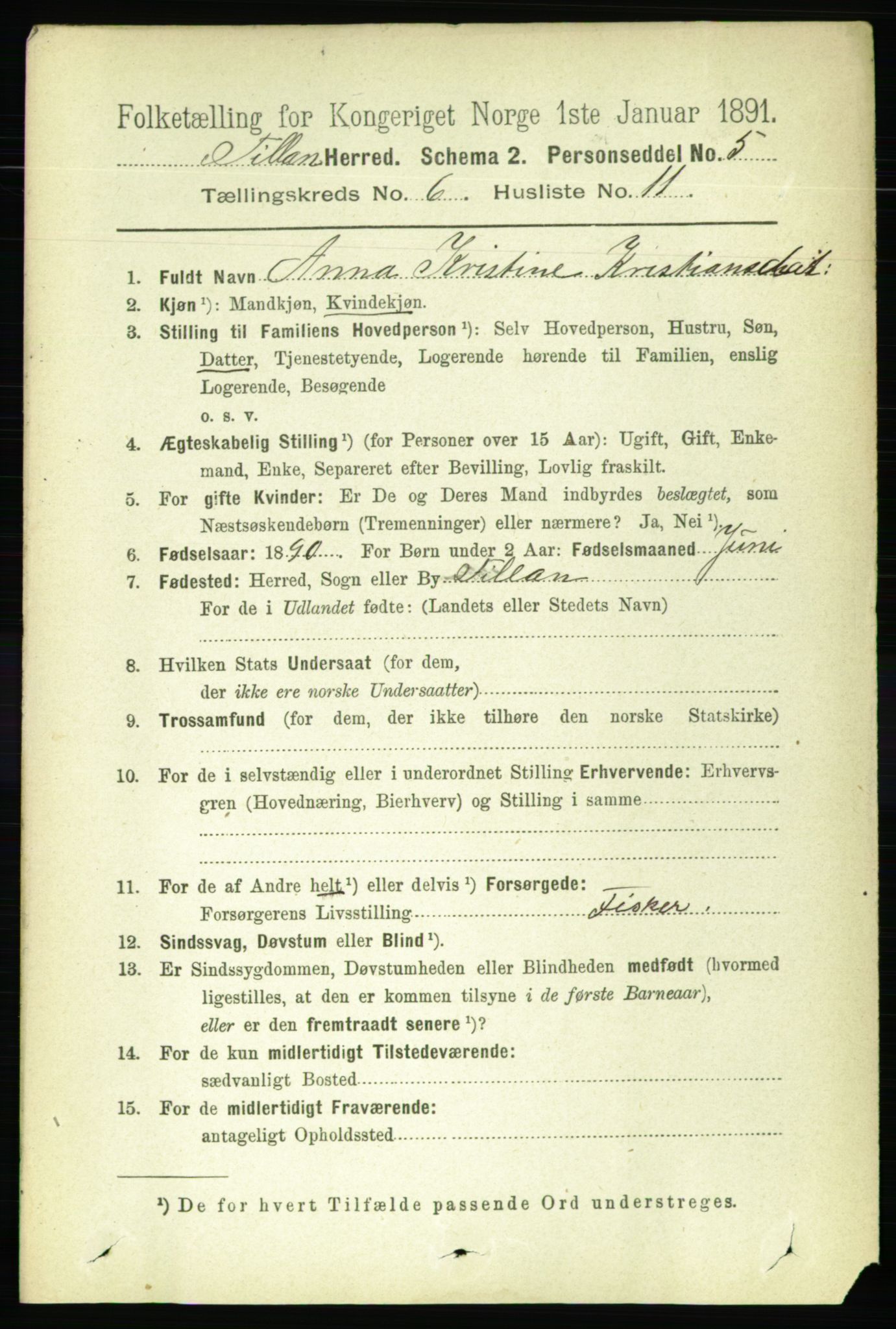 RA, 1891 census for 1616 Fillan, 1891, p. 1340