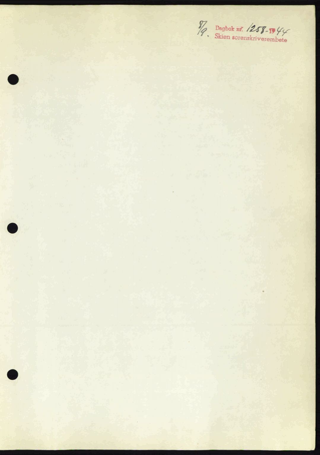 Skien sorenskriveri, AV/SAKO-A-225/G/Ga/Gaa/L0008: Mortgage book no. A-8, 1943-1944, Diary no: : 1258/1944