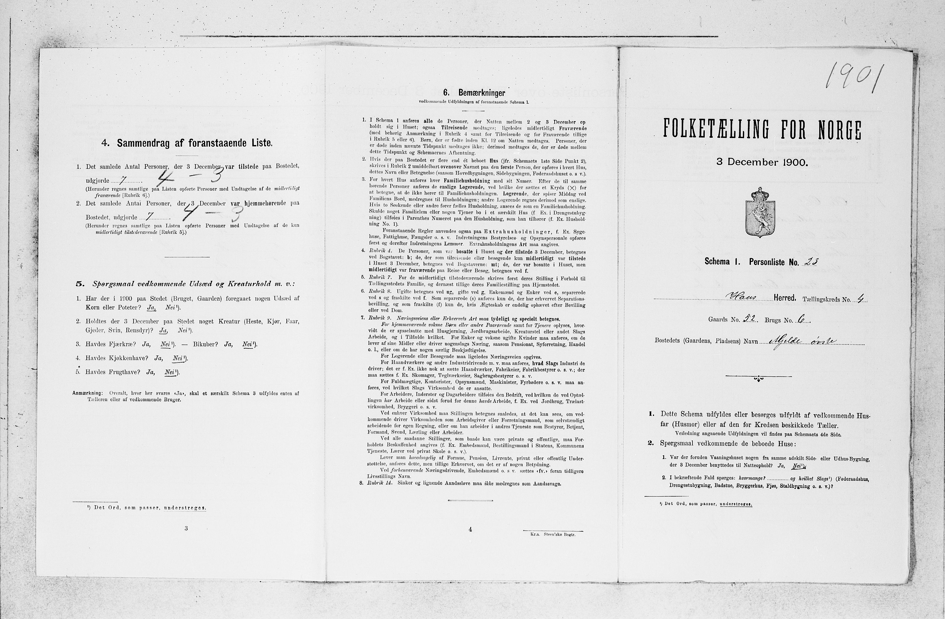 SAB, 1900 census for Haus, 1900, p. 563