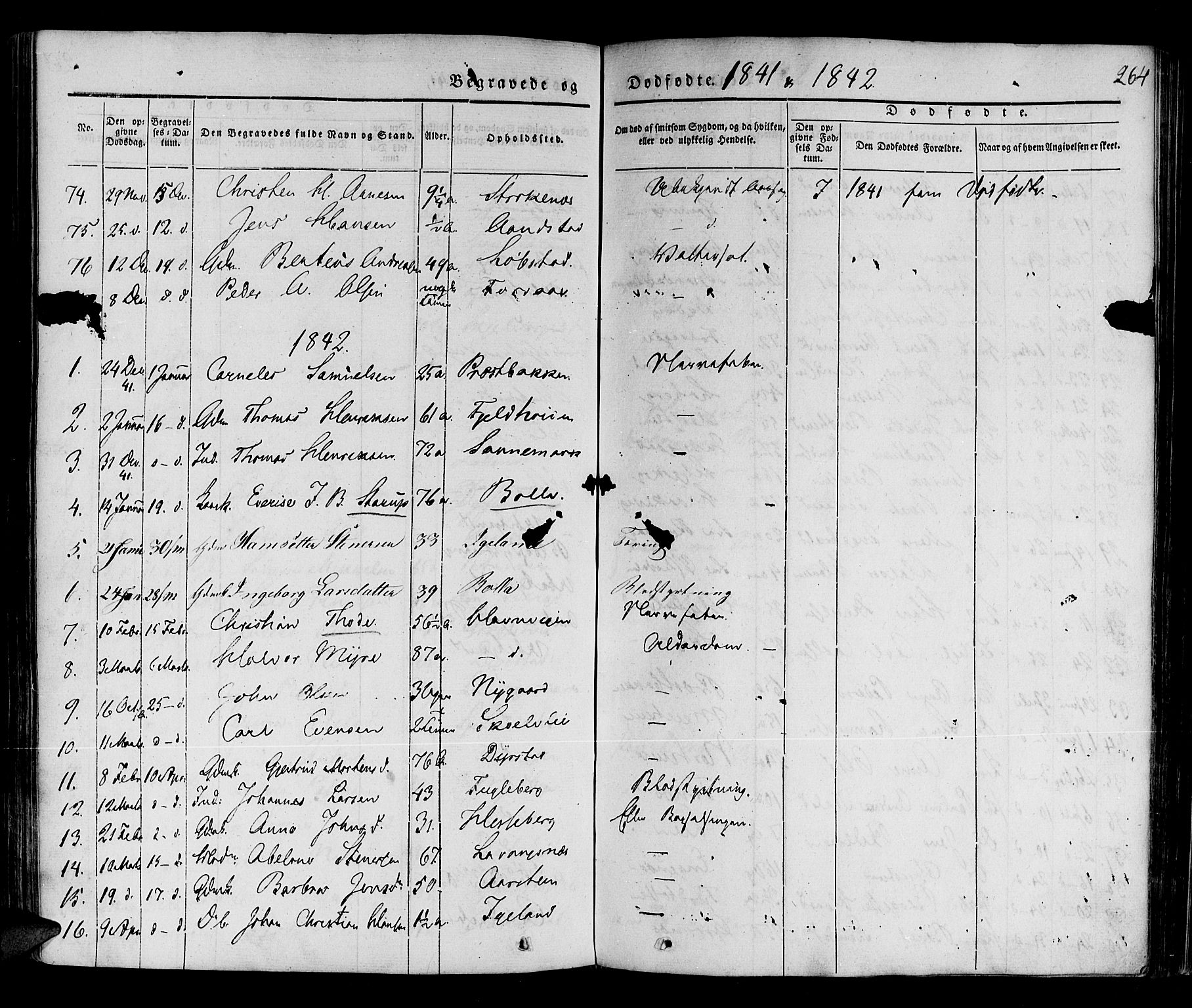 Ibestad sokneprestembete, SATØ/S-0077/H/Ha/Haa/L0006kirke: Parish register (official) no. 6, 1837-1850, p. 264