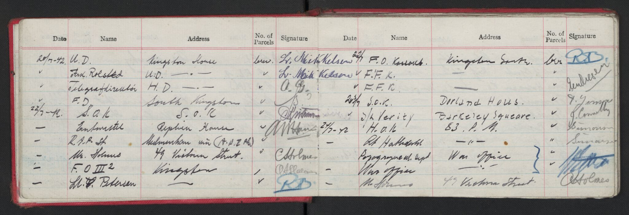 Forsvarets Overkommando. 2. kontor. Arkiv 8.3 (FO.II/8.3). Korrespondanse FD/E og FO.II, AV/RA-RAFA-7141/Dac/Dacb/L0002: Utgående postjournaler, 1941-1945, p. 562
