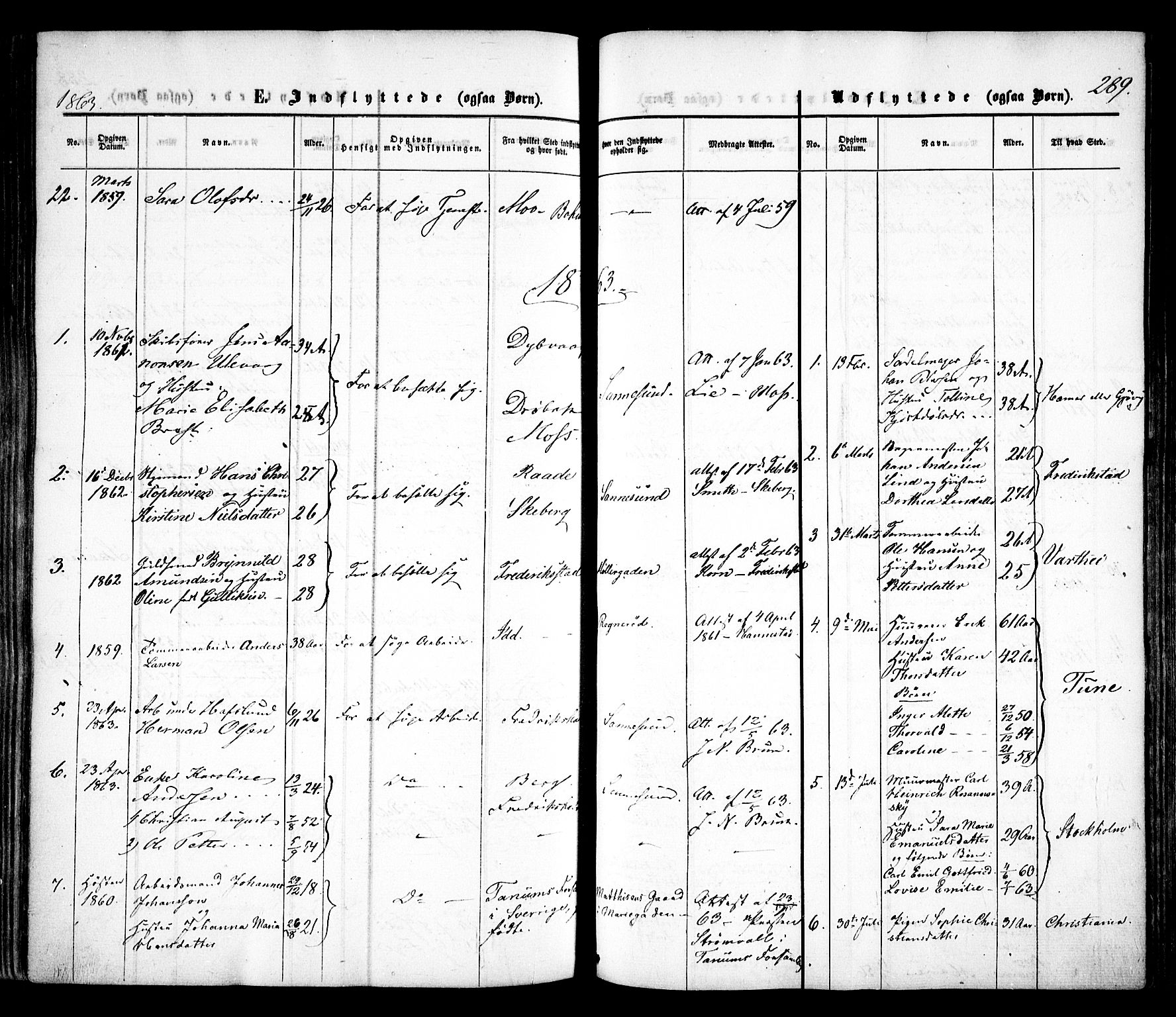 Sarpsborg prestekontor Kirkebøker, SAO/A-2006/F/Fa/L0001: Parish register (official) no. 1, 1859-1868, p. 289