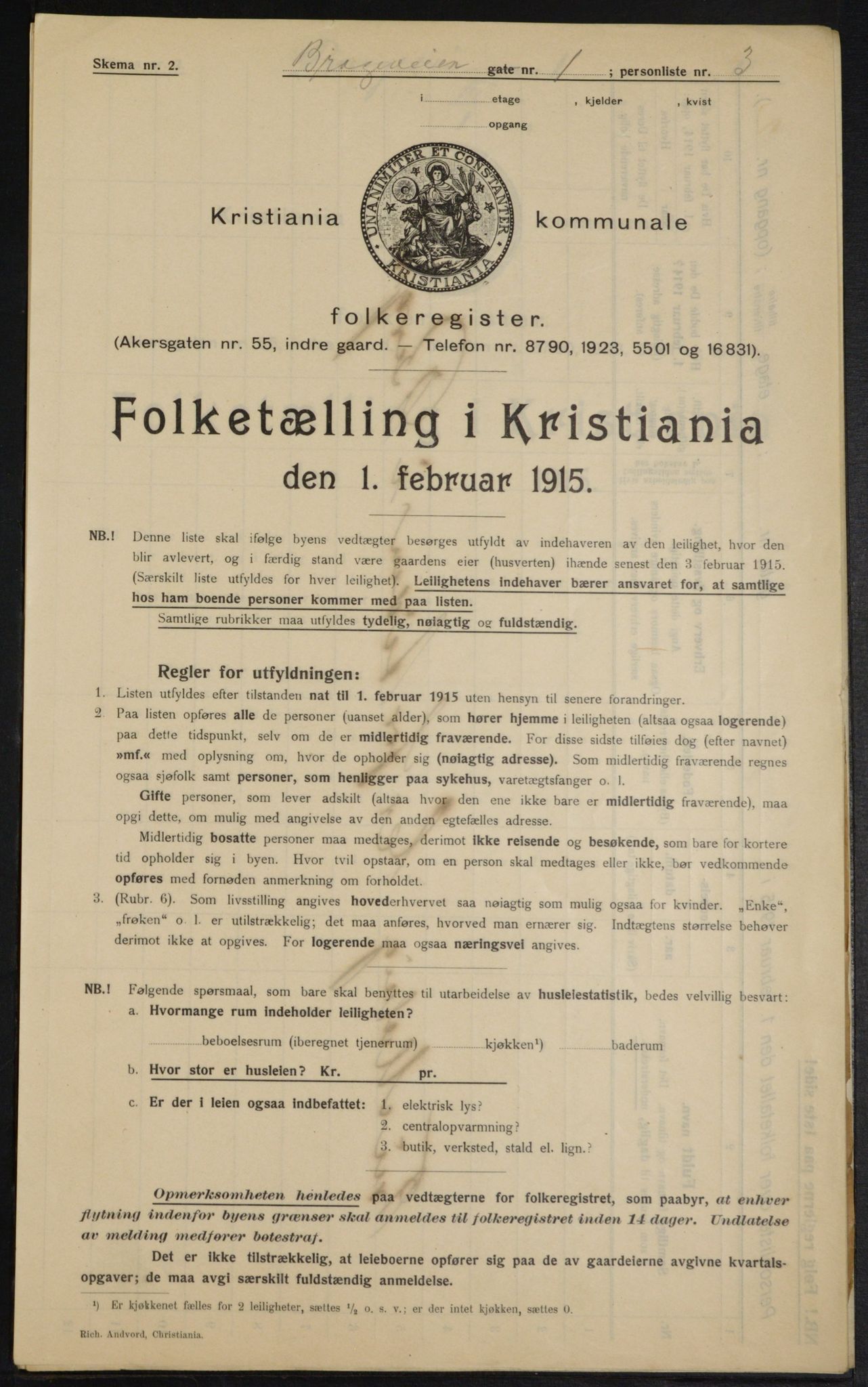 OBA, Municipal Census 1915 for Kristiania, 1915, p. 7953