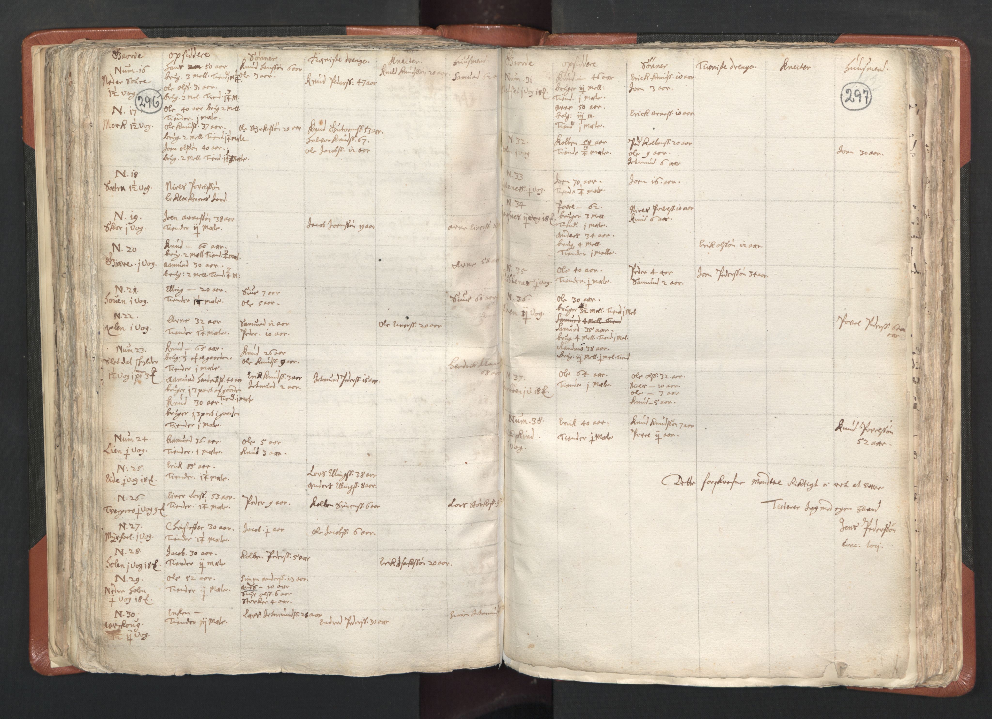RA, Vicar's Census 1664-1666, no. 26: Sunnmøre deanery, 1664-1666, p. 296-297