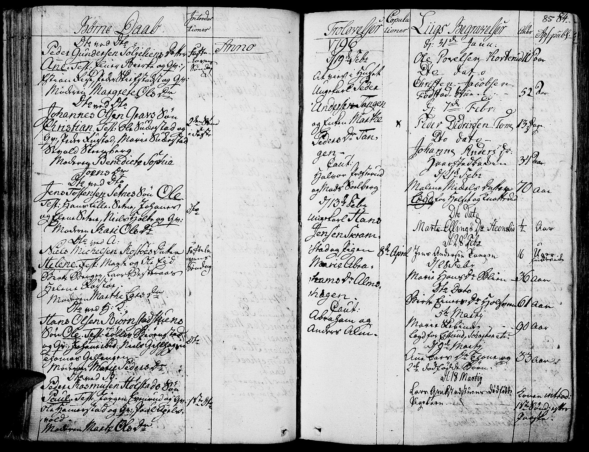 Toten prestekontor, SAH/PREST-102/H/Ha/Haa/L0007: Parish register (official) no. 7, 1794-1809, p. 85