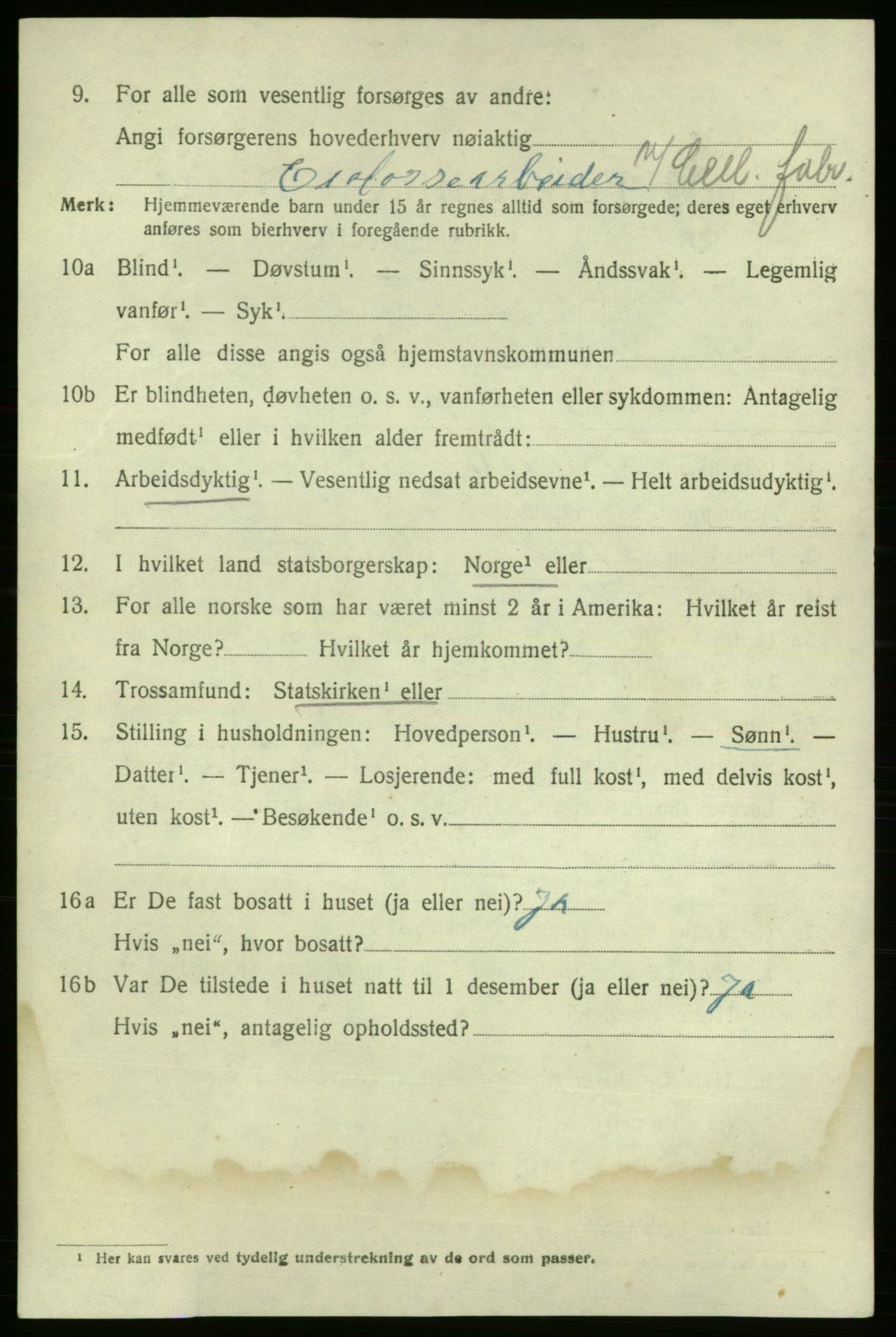 SAO, 1920 census for Fredrikshald, 1920, p. 20260