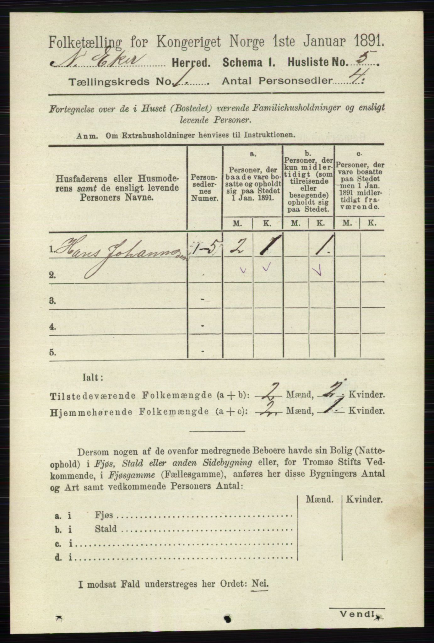 RA, 1891 census for 0625 Nedre Eiker, 1891, p. 29