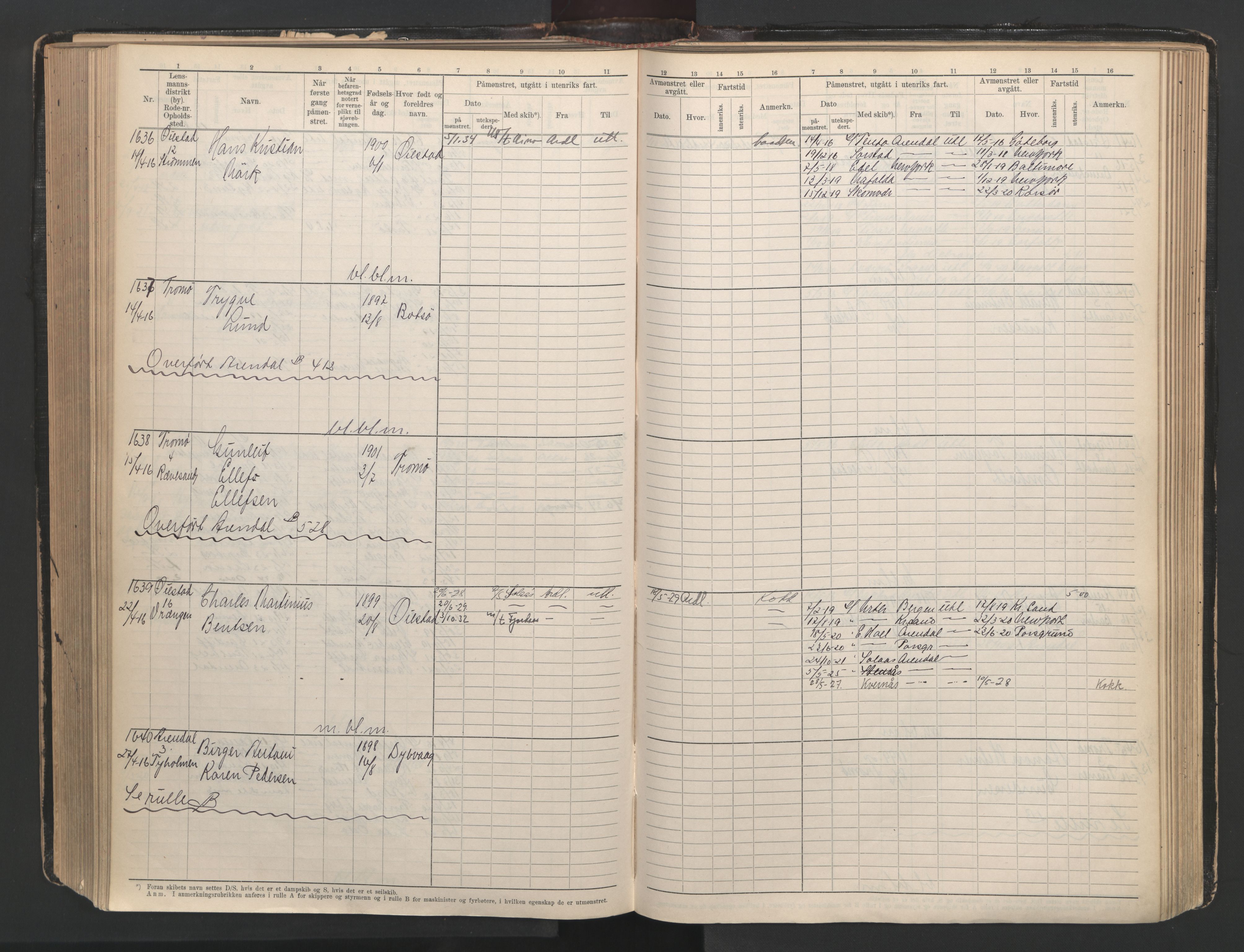 Arendal mønstringskrets, AV/SAK-2031-0012/F/Fb/L0003: Hovedrulle A nr 1-2495, E-4, 1899-1949, p. 338