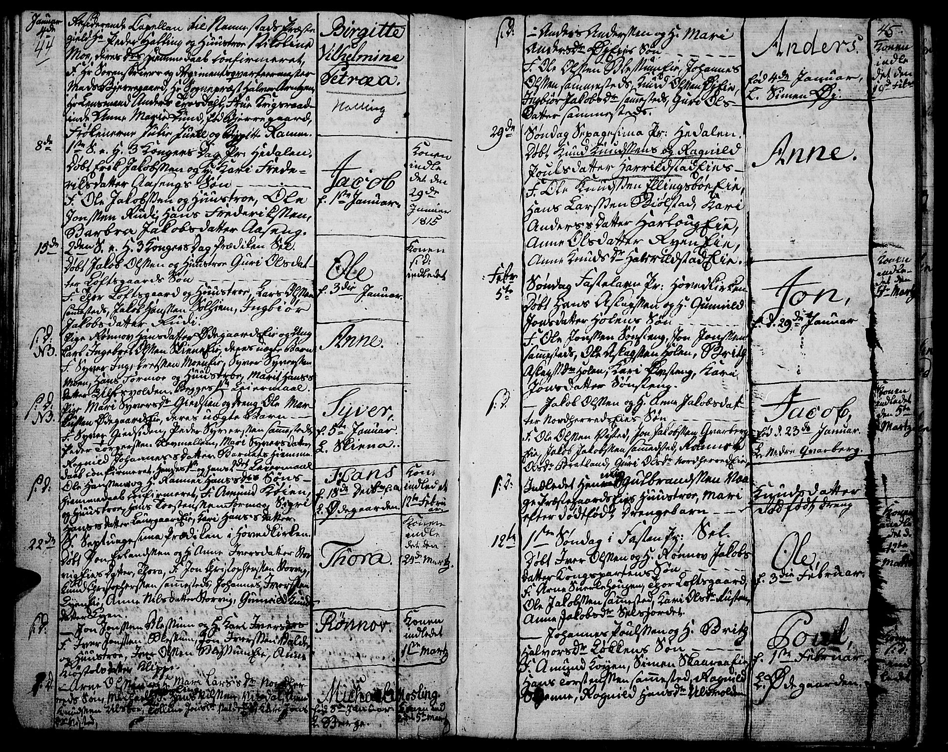 Vågå prestekontor, SAH/PREST-076/H/Ha/Haa/L0002: Parish register (official) no. 2, 1810-1815, p. 44-45