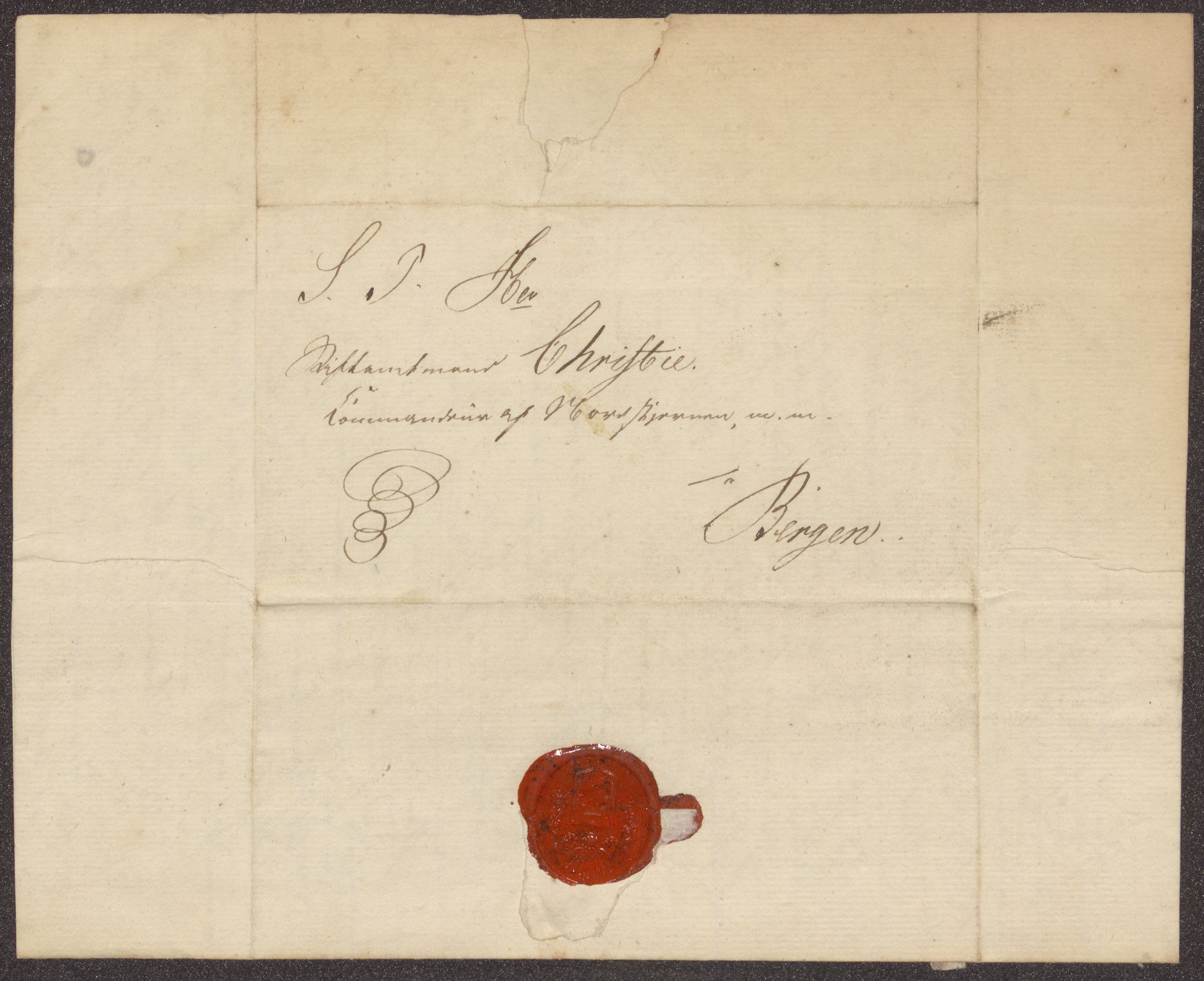 Bergens Museum, UMB/A007/D/Da/L0005/0001: Innkommende brev 1831 - 1832 / Innkommende brev 1831, 1831