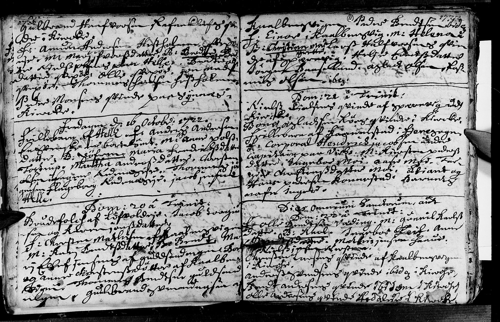 Øyestad sokneprestkontor, AV/SAK-1111-0049/F/Fa/L0003: Parish register (official) no. A 3, 1722-1730, p. 11