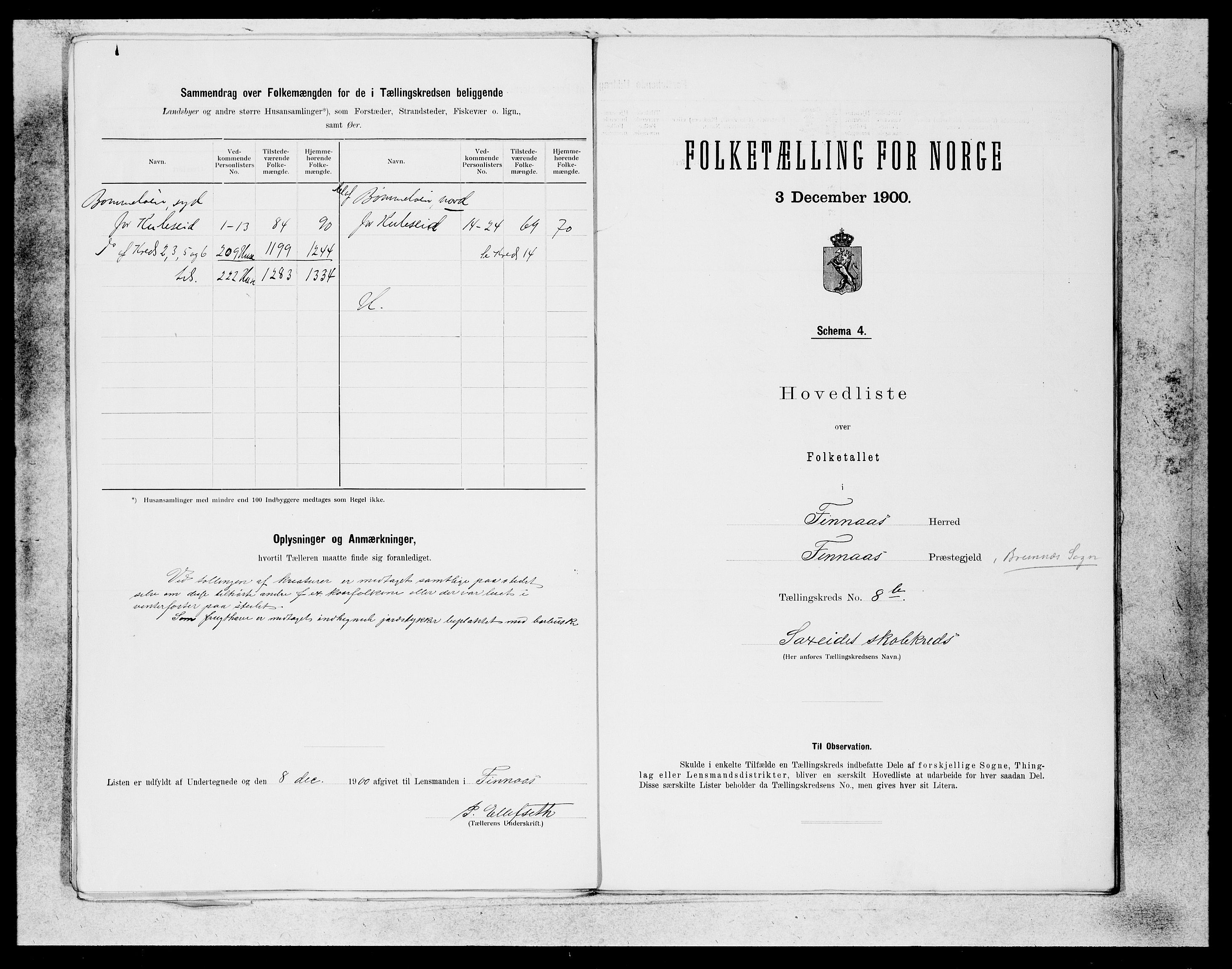 SAB, 1900 census for Finnås, 1900, p. 18