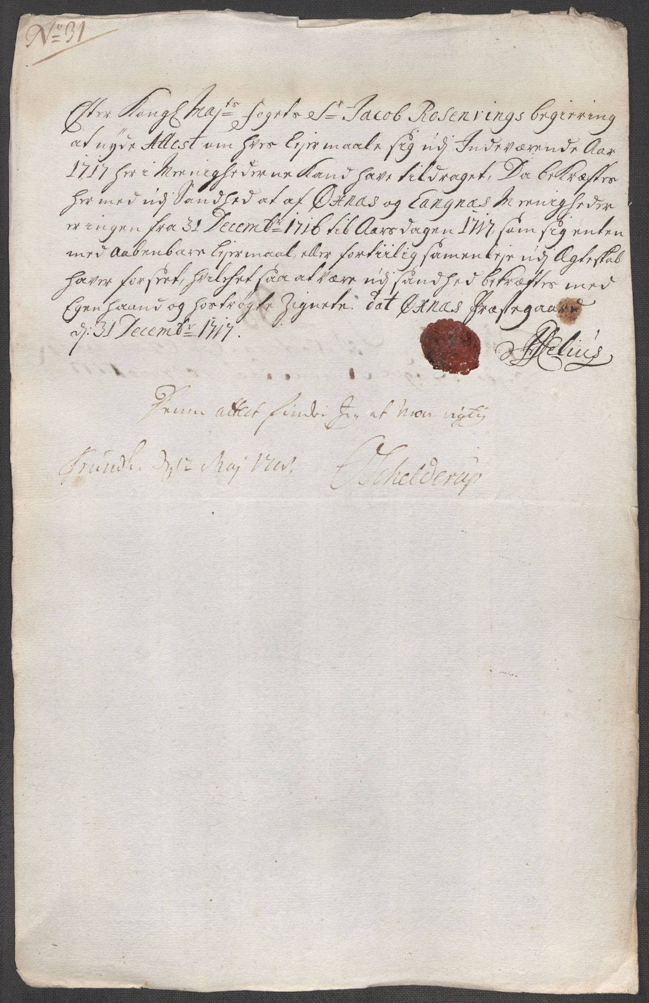 Rentekammeret inntil 1814, Reviderte regnskaper, Fogderegnskap, AV/RA-EA-4092/R67/L4683: Fogderegnskap Vesterålen, Andenes og Lofoten, 1717, p. 227