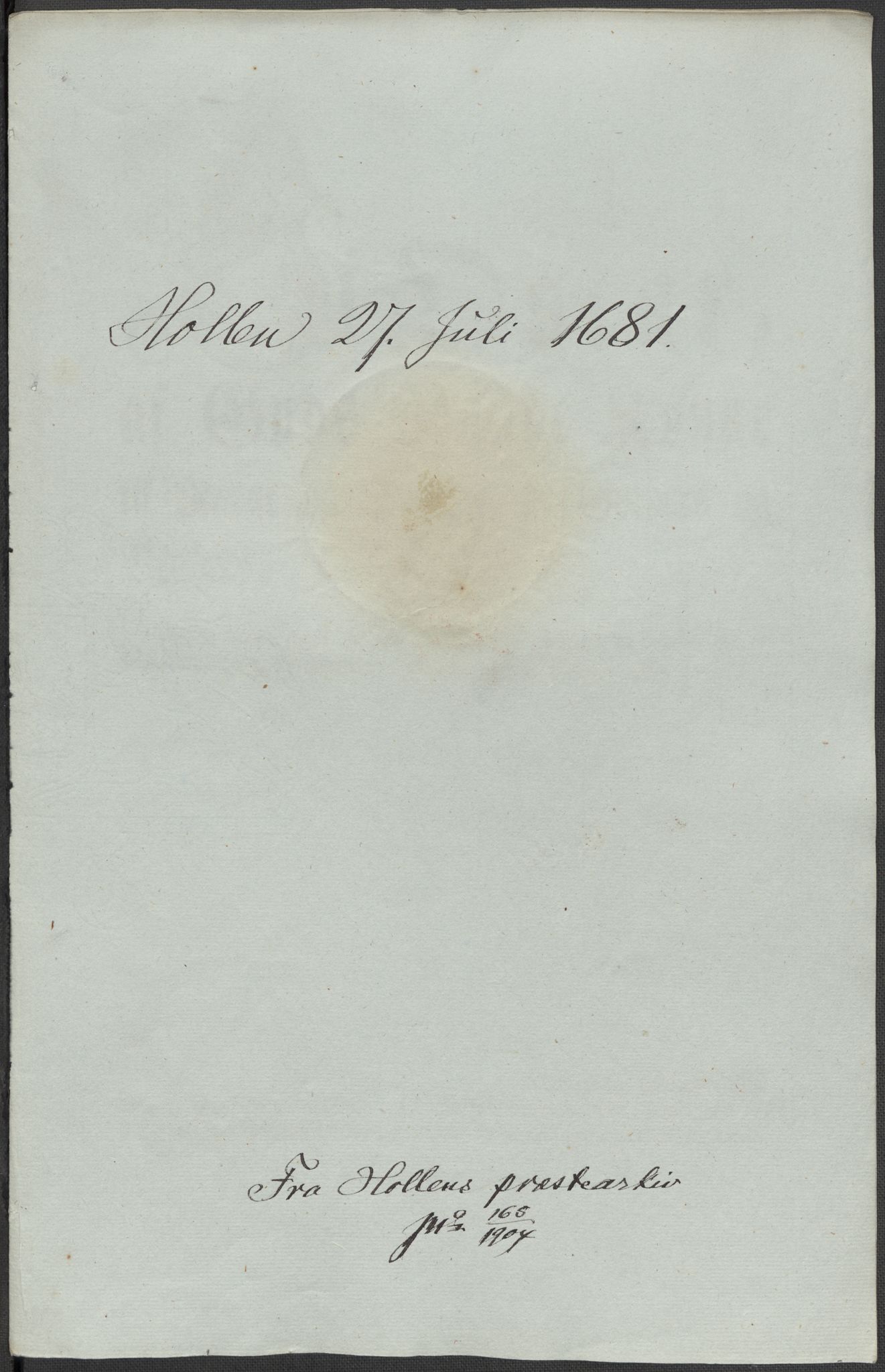 Riksarkivets diplomsamling, AV/RA-EA-5965/F15/L0026: Prestearkiv - Telemark, 1575-1838, p. 108