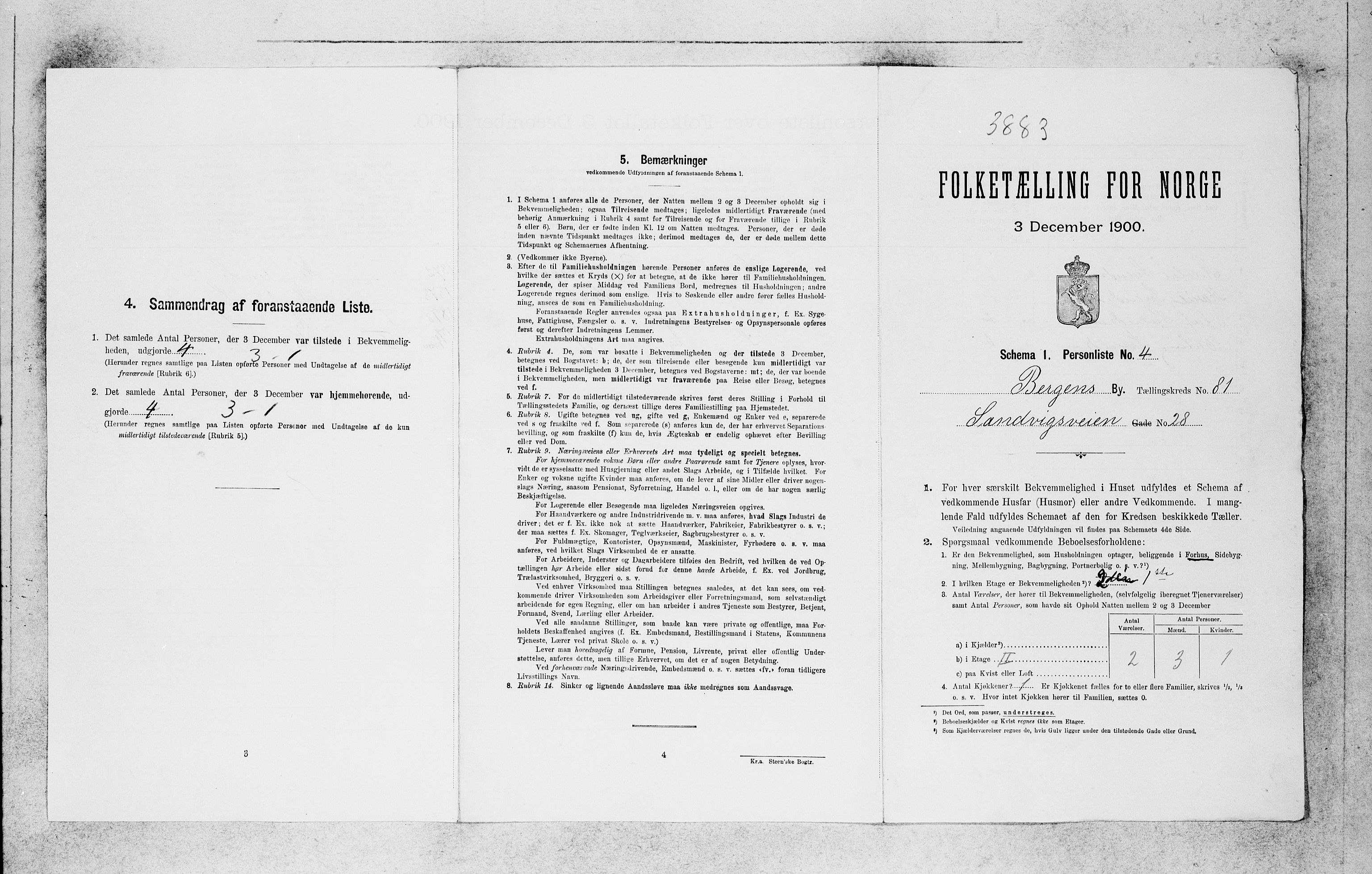 SAB, 1900 census for Bergen, 1900, p. 16660