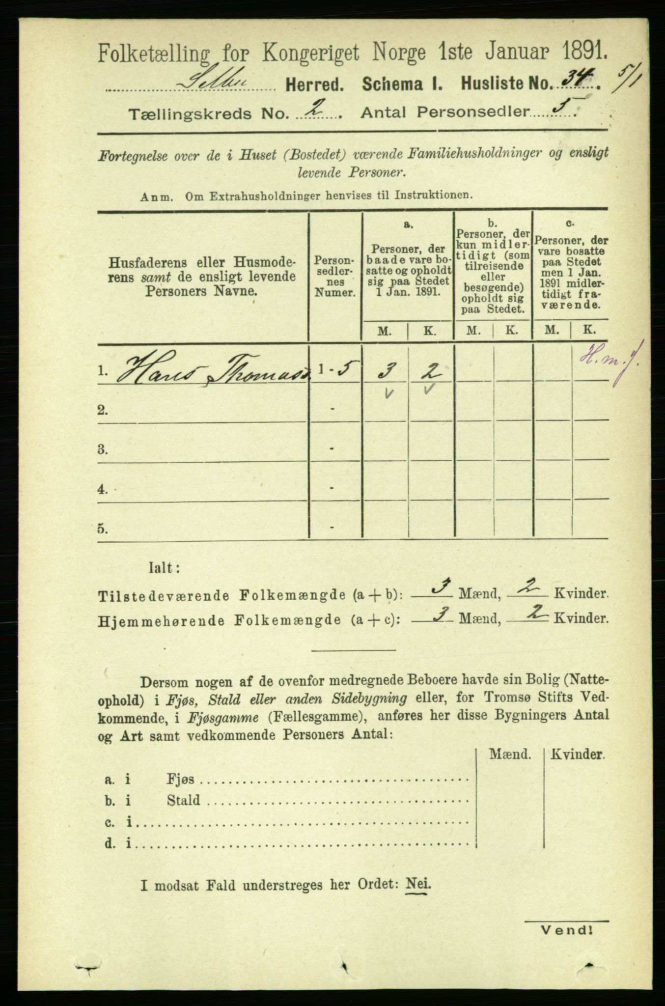 RA, 1891 census for 1664 Selbu, 1891, p. 245