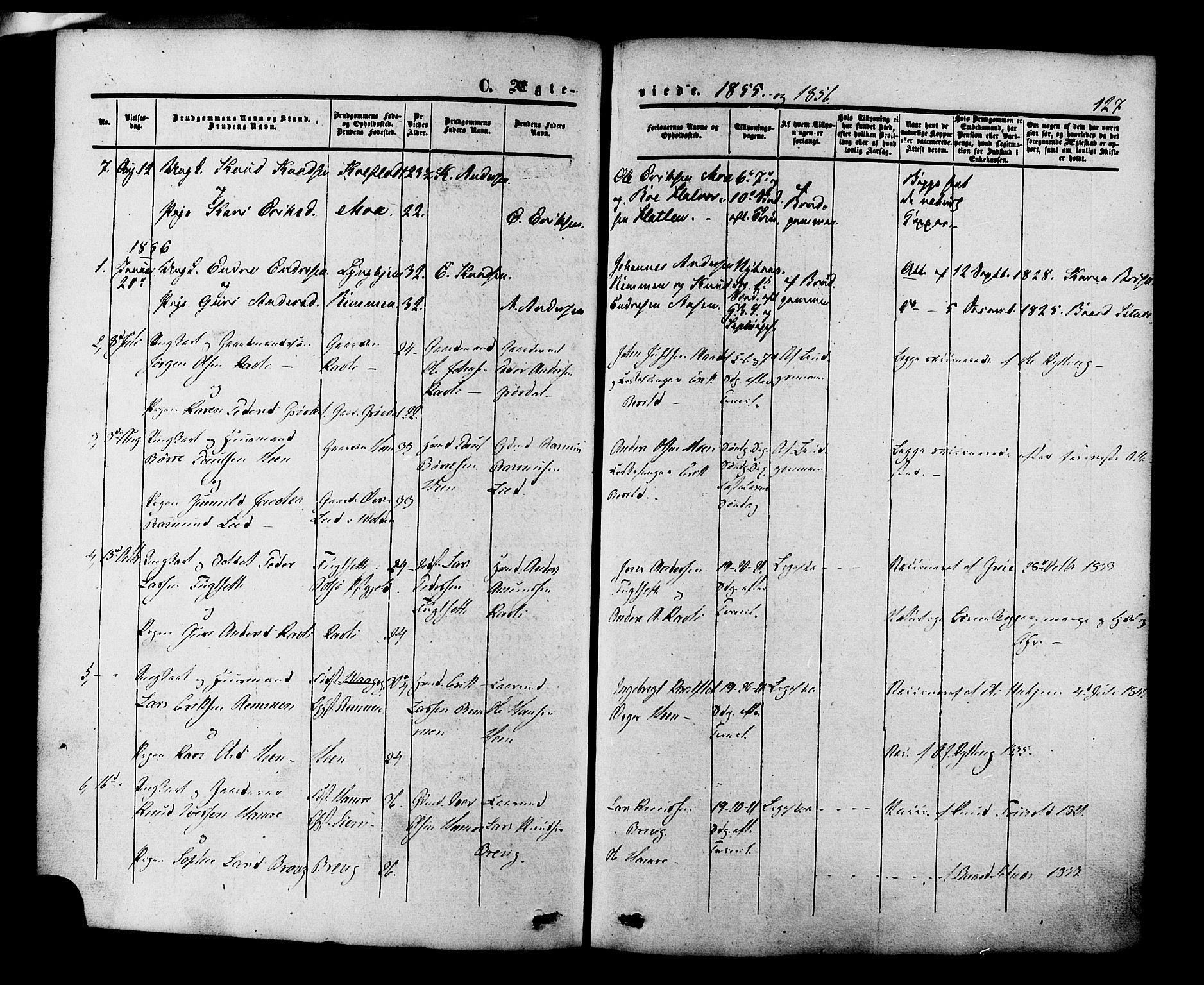 Ministerialprotokoller, klokkerbøker og fødselsregistre - Møre og Romsdal, SAT/A-1454/545/L0586: Parish register (official) no. 545A02, 1854-1877, p. 127