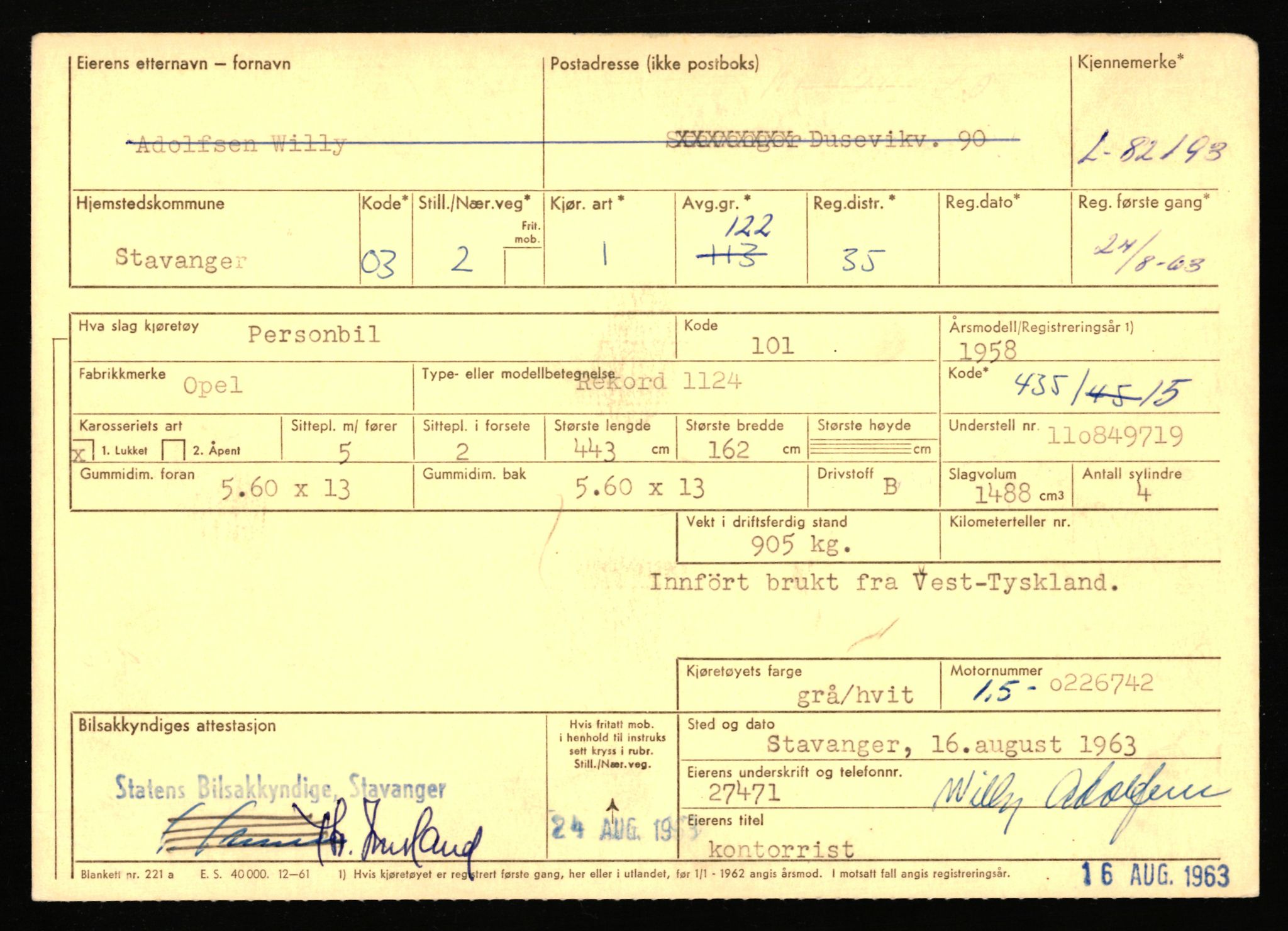 Stavanger trafikkstasjon, AV/SAST-A-101942/0/F/L0071: L-80500 - L-82199, 1930-1971, p. 2733