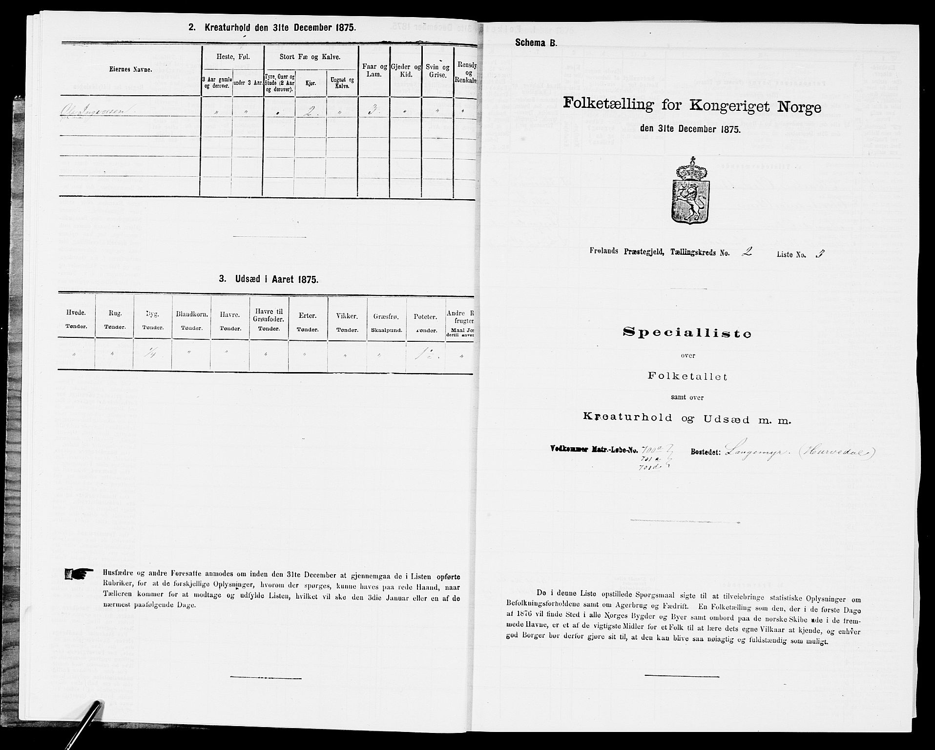 SAK, 1875 census for 0919P Froland, 1875, p. 126