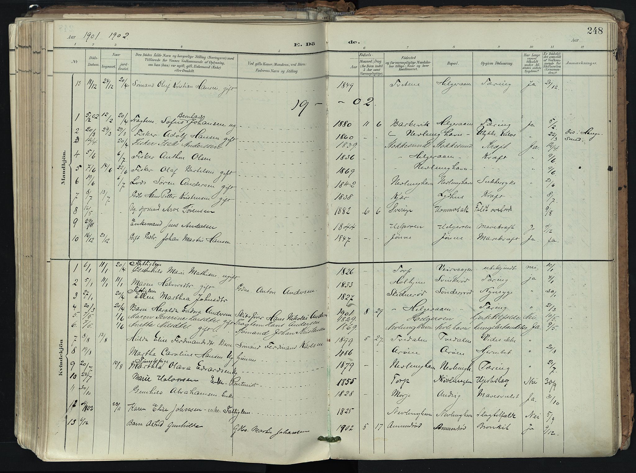 Brunlanes kirkebøker, SAKO/A-342/F/Fb/L0003: Parish register (official) no. II 3, 1900-1922, p. 248