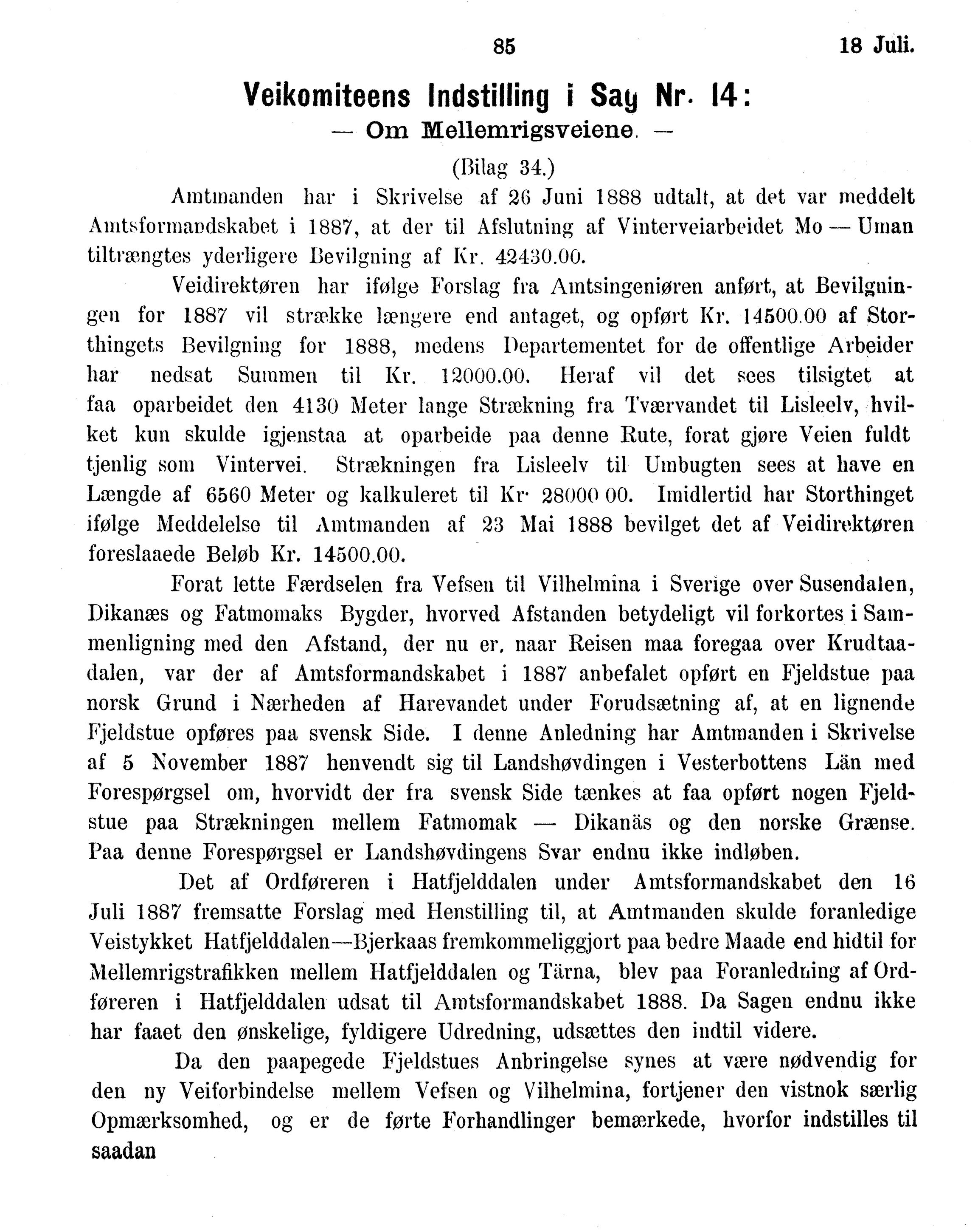 Nordland Fylkeskommune. Fylkestinget, AIN/NFK-17/176/A/Ac/L0015: Fylkestingsforhandlinger 1886-1890, 1886-1890