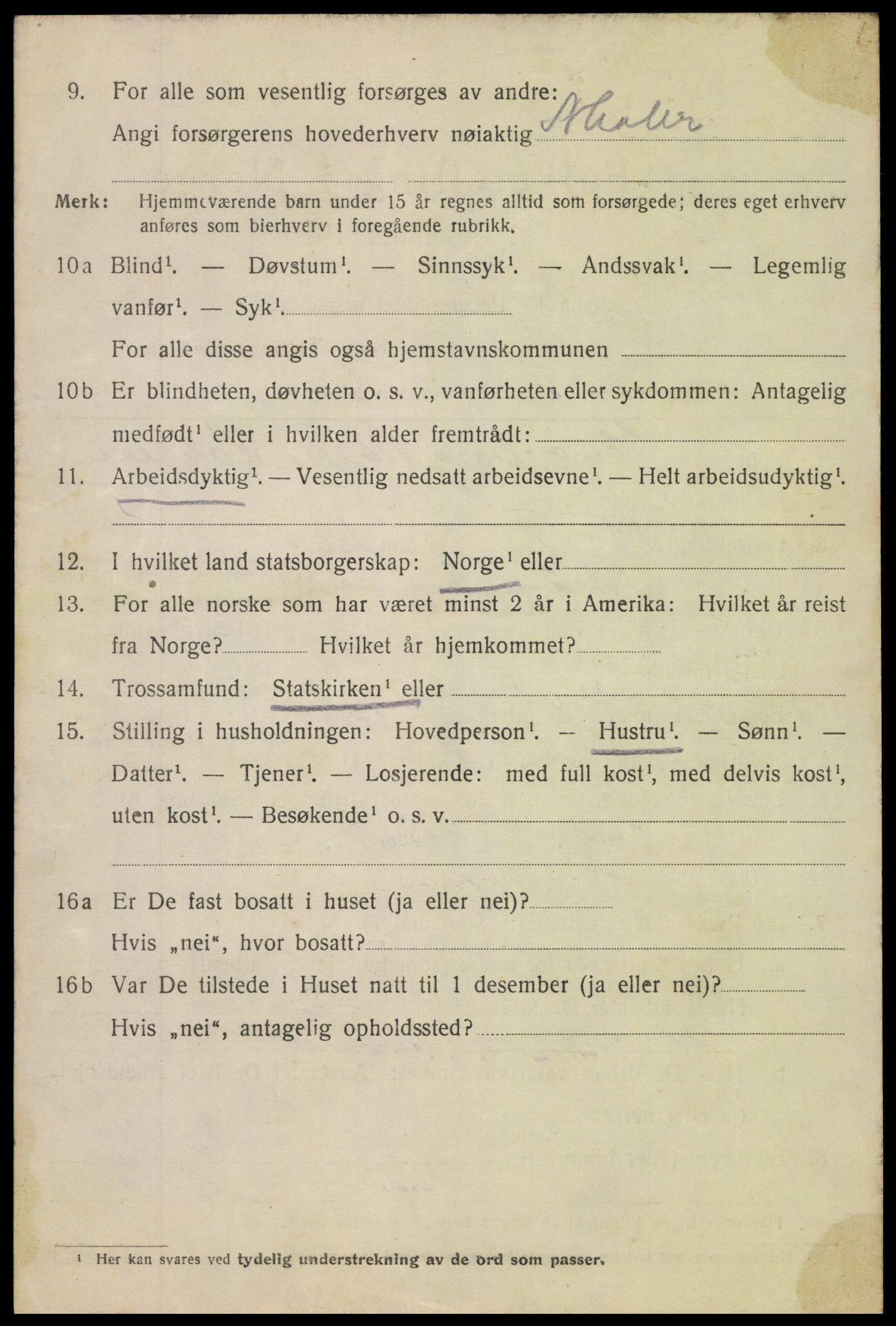 SAK, 1920 census for Arendal, 1920, p. 11617