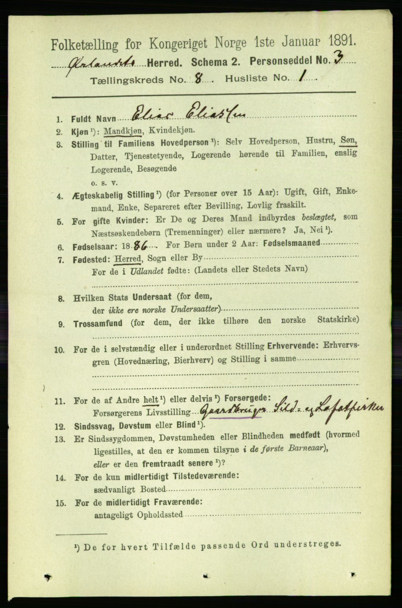 RA, 1891 census for 1621 Ørland, 1891, p. 3187