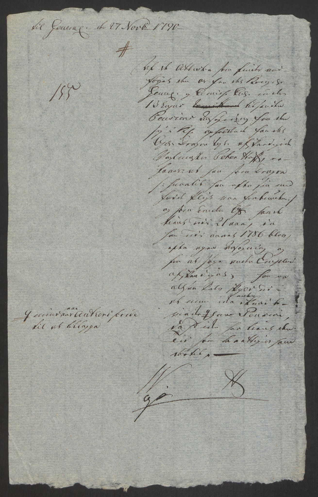 Forsvaret, Den norske kvesthuskasse/krigshospitalkasse, AV/RA-RAFA-1887/F/Fa/L0008: Konsepter, 1790-1793, p. 302