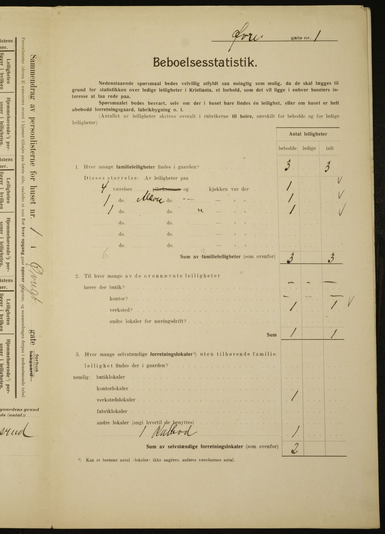 OBA, Municipal Census 1910 for Kristiania, 1910, p. 123019