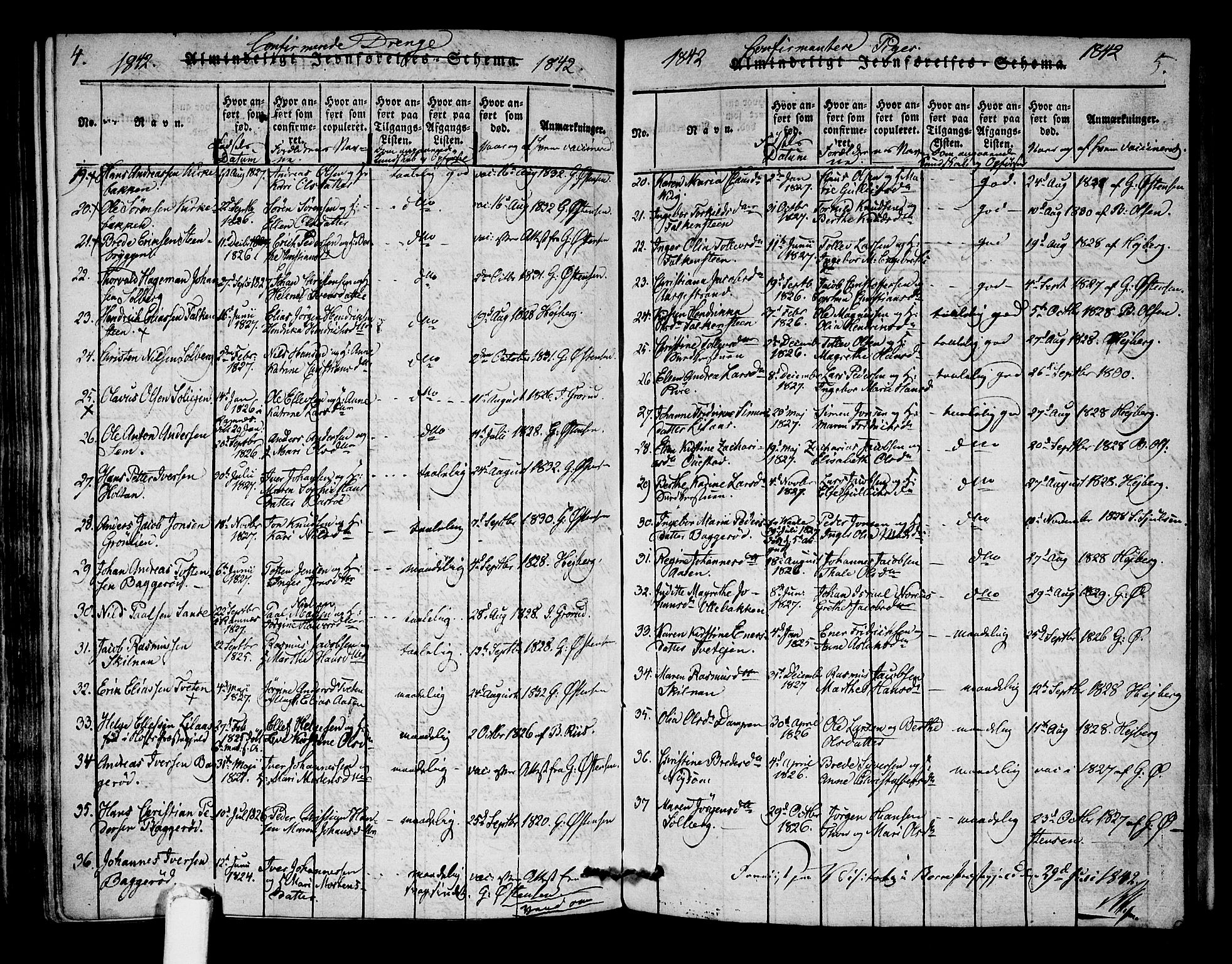 Borre kirkebøker, AV/SAKO-A-338/F/Fa/L0004: Parish register (official) no. I 4, 1815-1845, p. 4-5