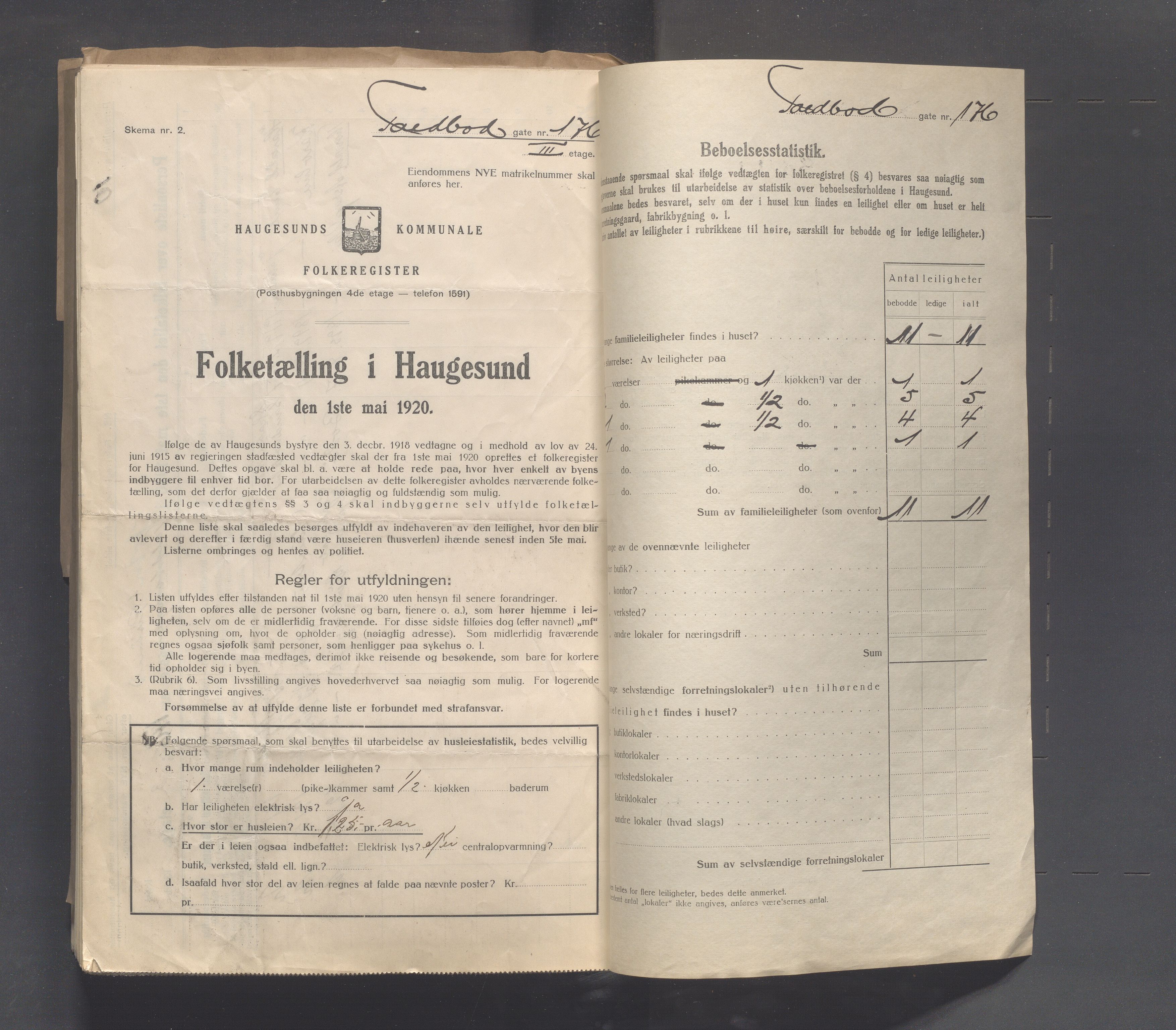 IKAR, Local census 1.5.1920 for Haugesund, 1920, p. 6737