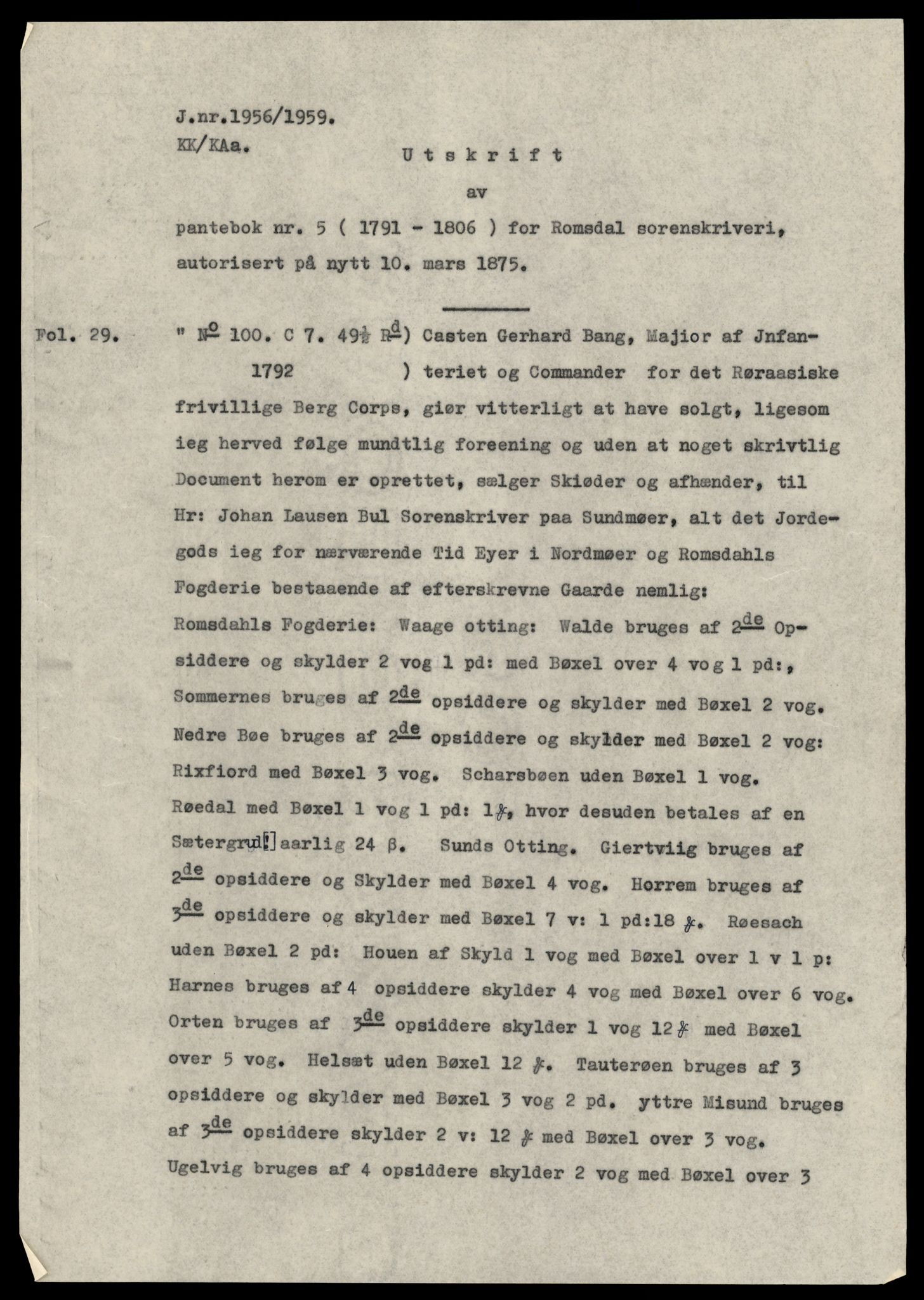 Statsarkivet i Trondheim, AV/SAT-A-4183/J/Jd/L0001: Pantebok 1 - 6, 1708-1816