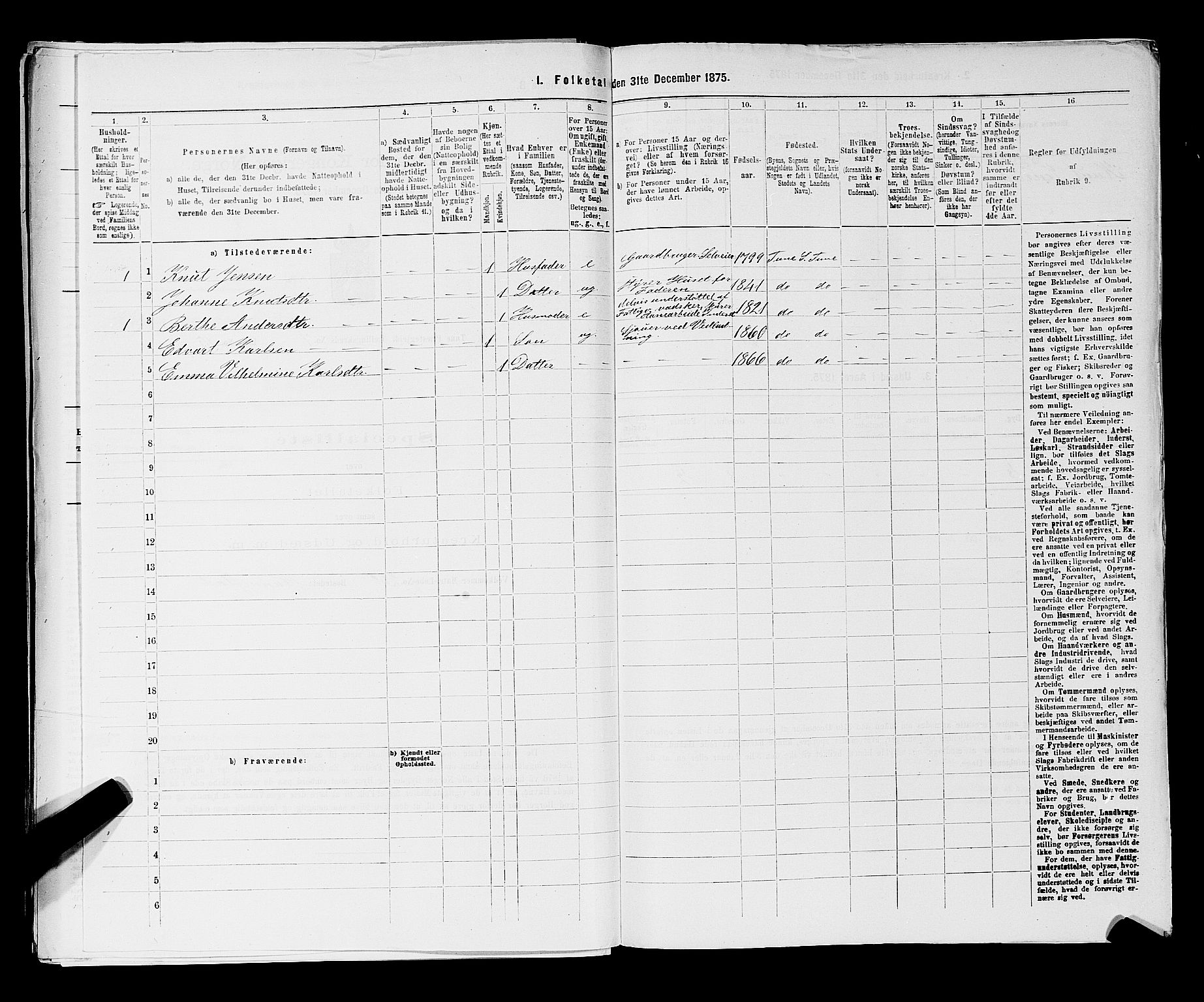 RA, 1875 census for 0130P Tune, 1875, p. 1273