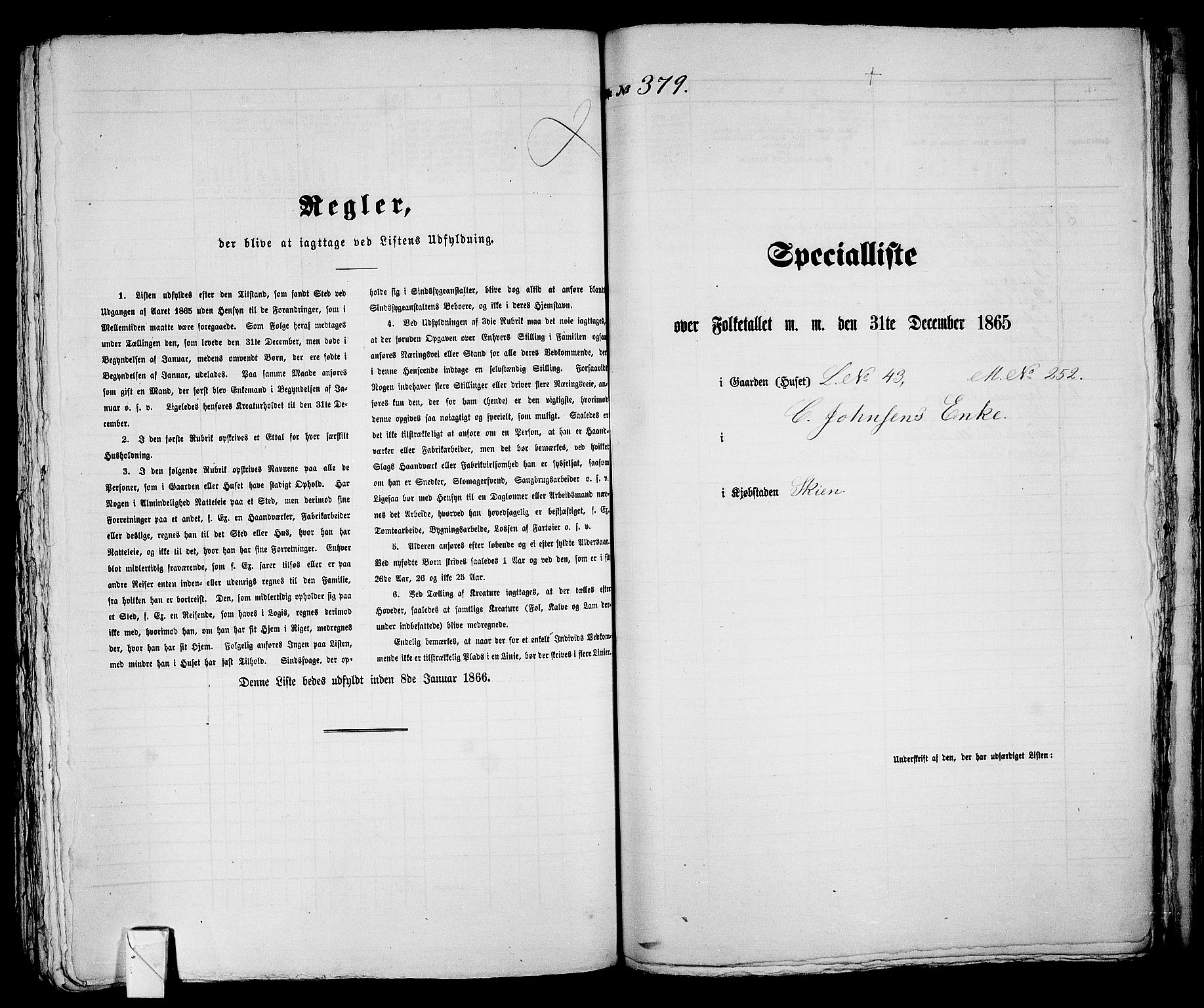 RA, 1865 census for Skien, 1865, p. 777