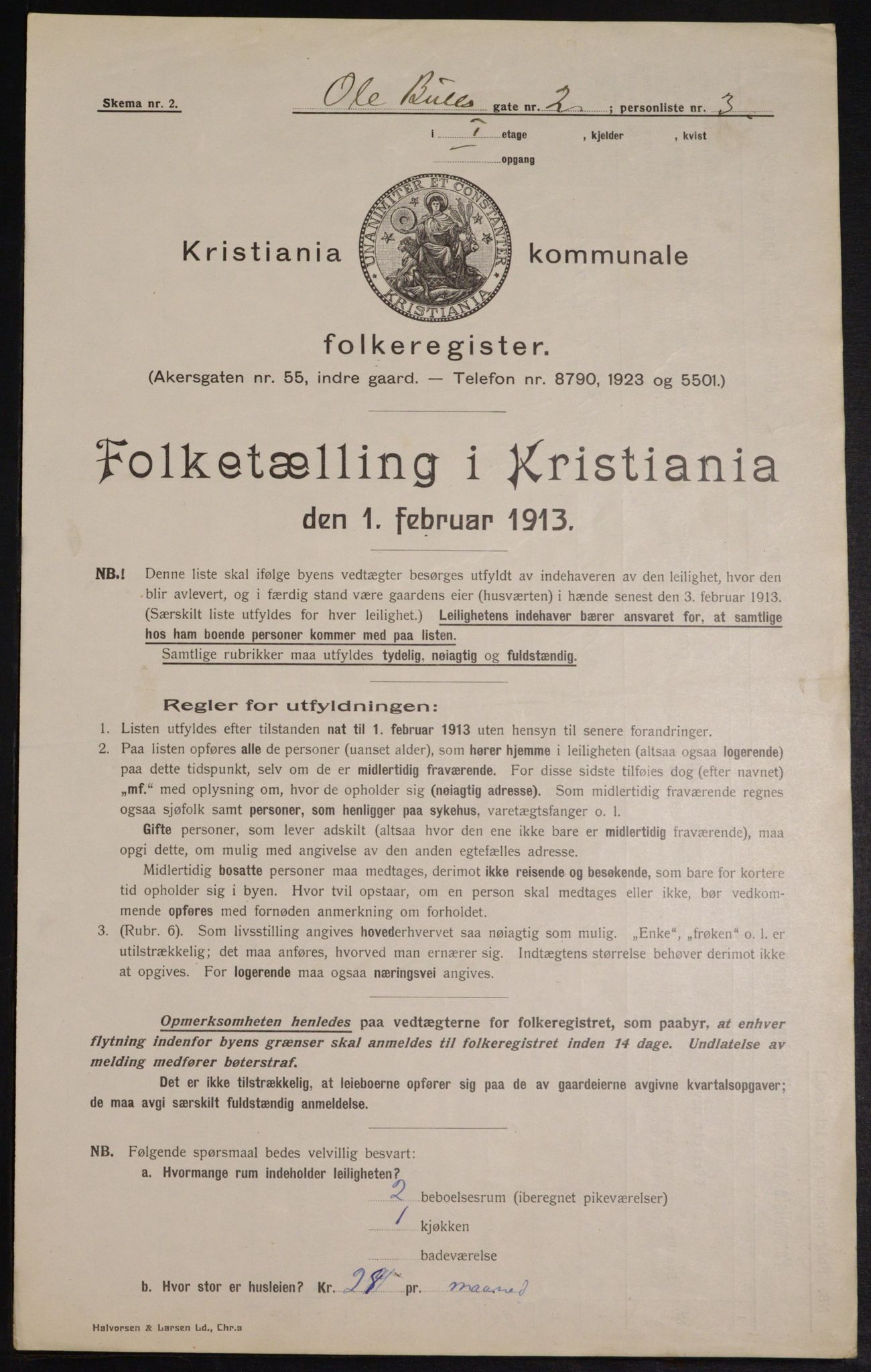 OBA, Municipal Census 1913 for Kristiania, 1913, p. 75553