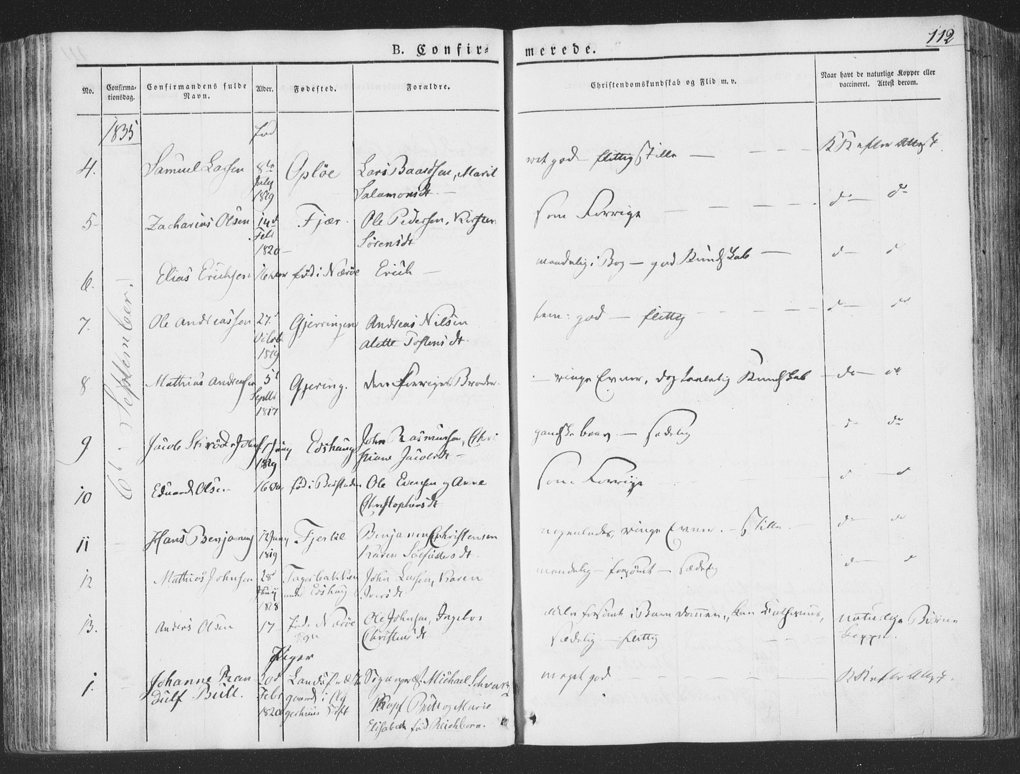 Ministerialprotokoller, klokkerbøker og fødselsregistre - Nord-Trøndelag, AV/SAT-A-1458/780/L0639: Parish register (official) no. 780A04, 1830-1844, p. 112