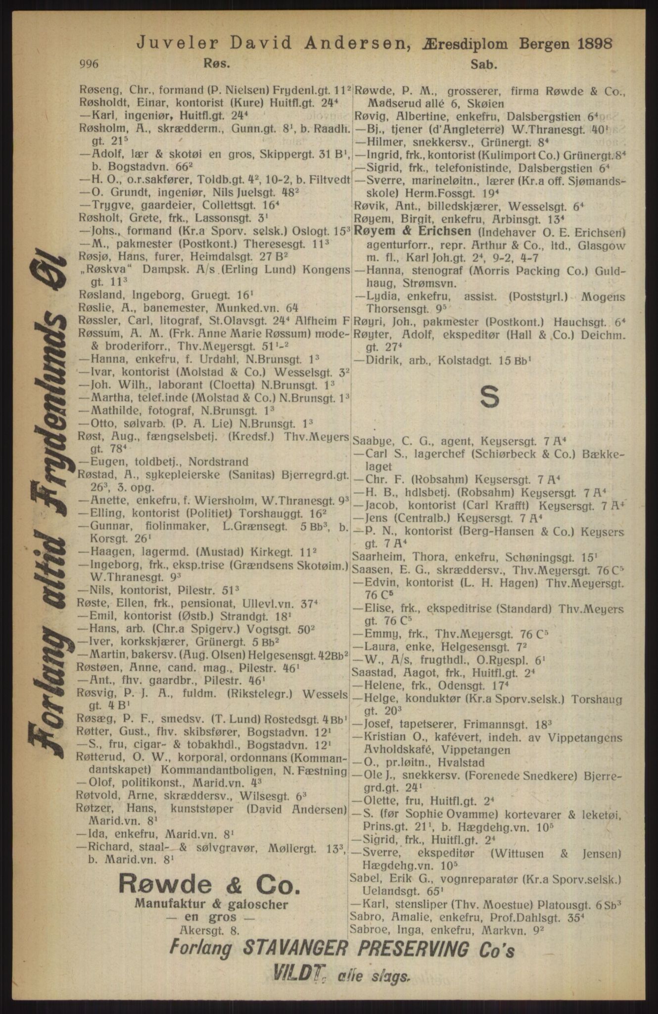 Kristiania/Oslo adressebok, PUBL/-, 1914, p. 996