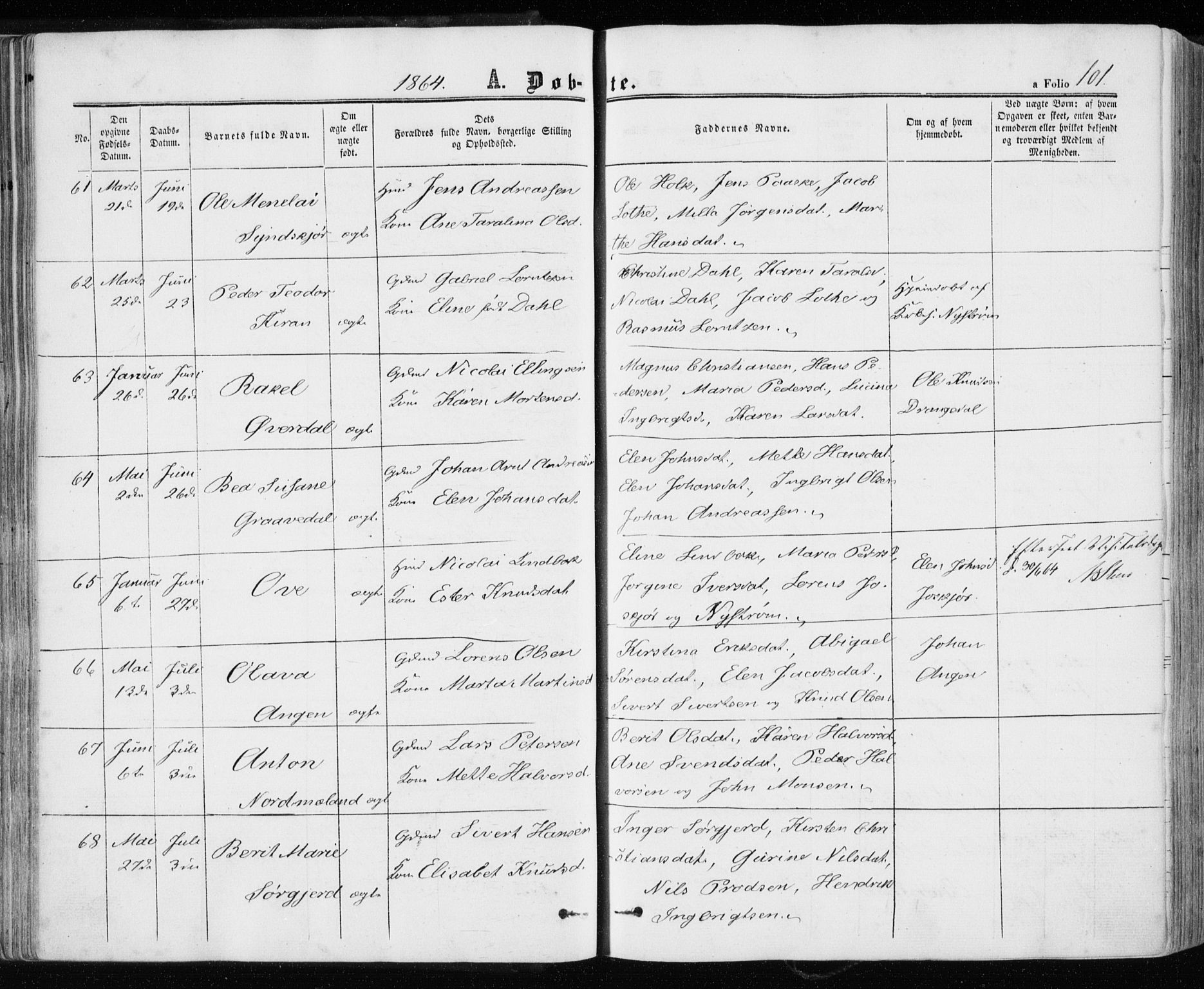 Ministerialprotokoller, klokkerbøker og fødselsregistre - Sør-Trøndelag, SAT/A-1456/657/L0705: Parish register (official) no. 657A06, 1858-1867, p. 101