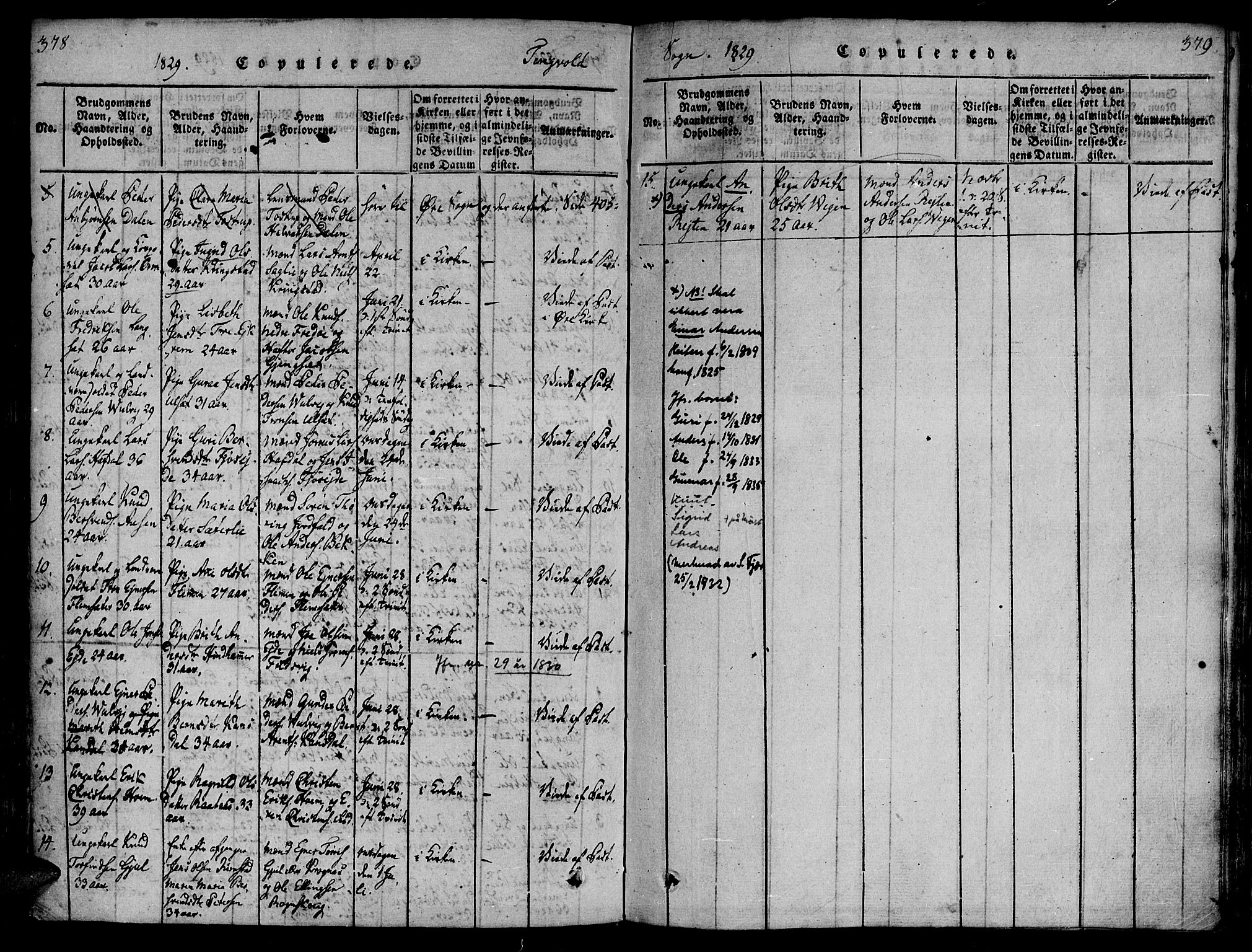 Ministerialprotokoller, klokkerbøker og fødselsregistre - Møre og Romsdal, SAT/A-1454/586/L0982: Parish register (official) no. 586A08, 1819-1829, p. 378-379