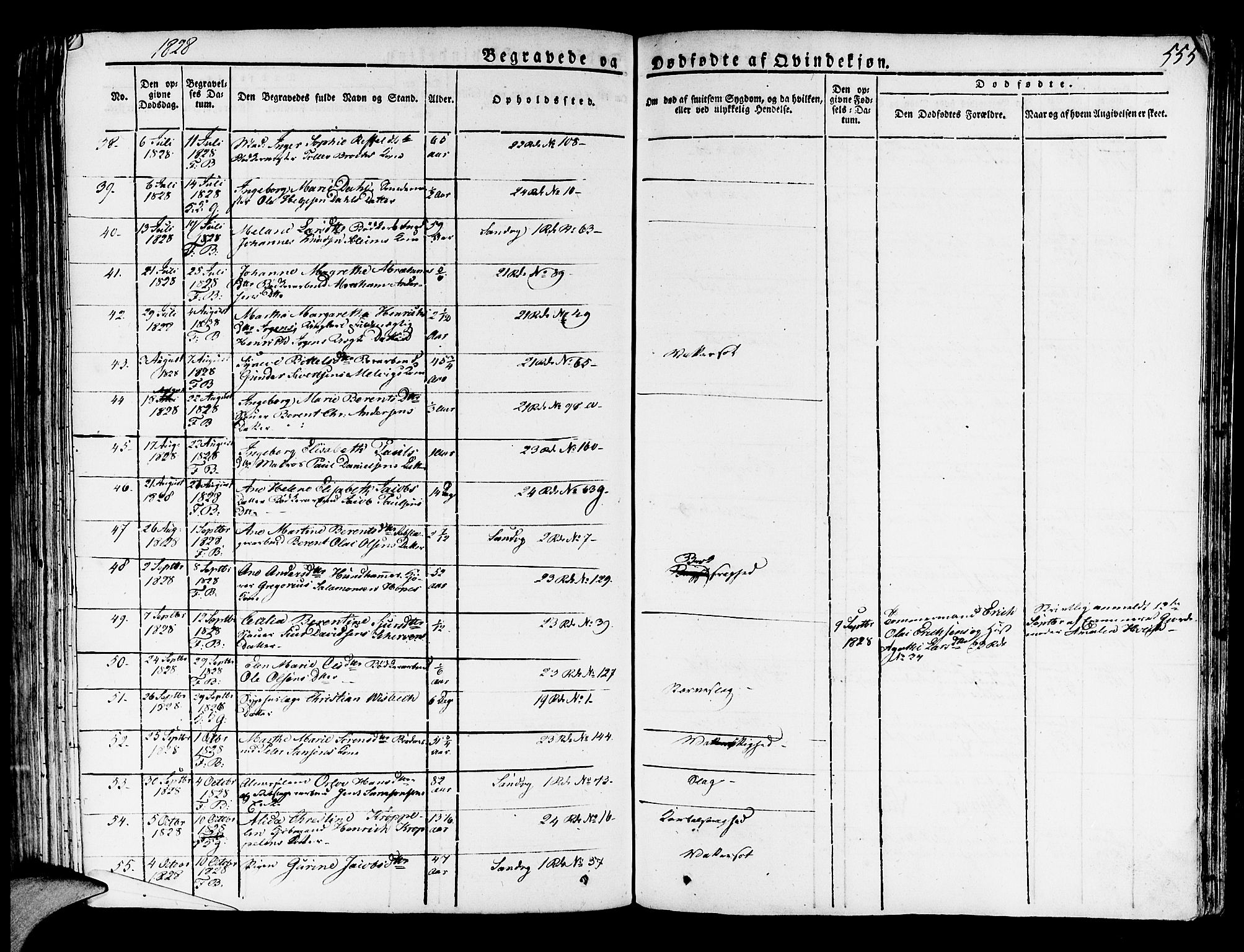 Korskirken sokneprestembete, AV/SAB-A-76101/H/Haa/L0014: Parish register (official) no. A 14, 1823-1835, p. 555