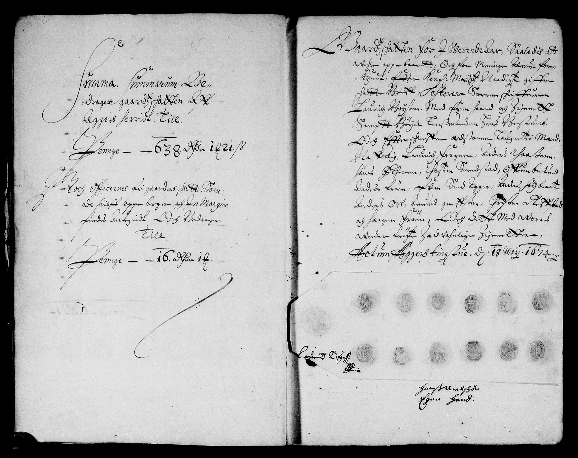 Rentekammeret inntil 1814, Reviderte regnskaper, Stiftamtstueregnskaper, Landkommissariatet på Akershus og Akershus stiftamt, AV/RA-EA-5869/R/Rb/L0100: Akershus stiftamt, 1674