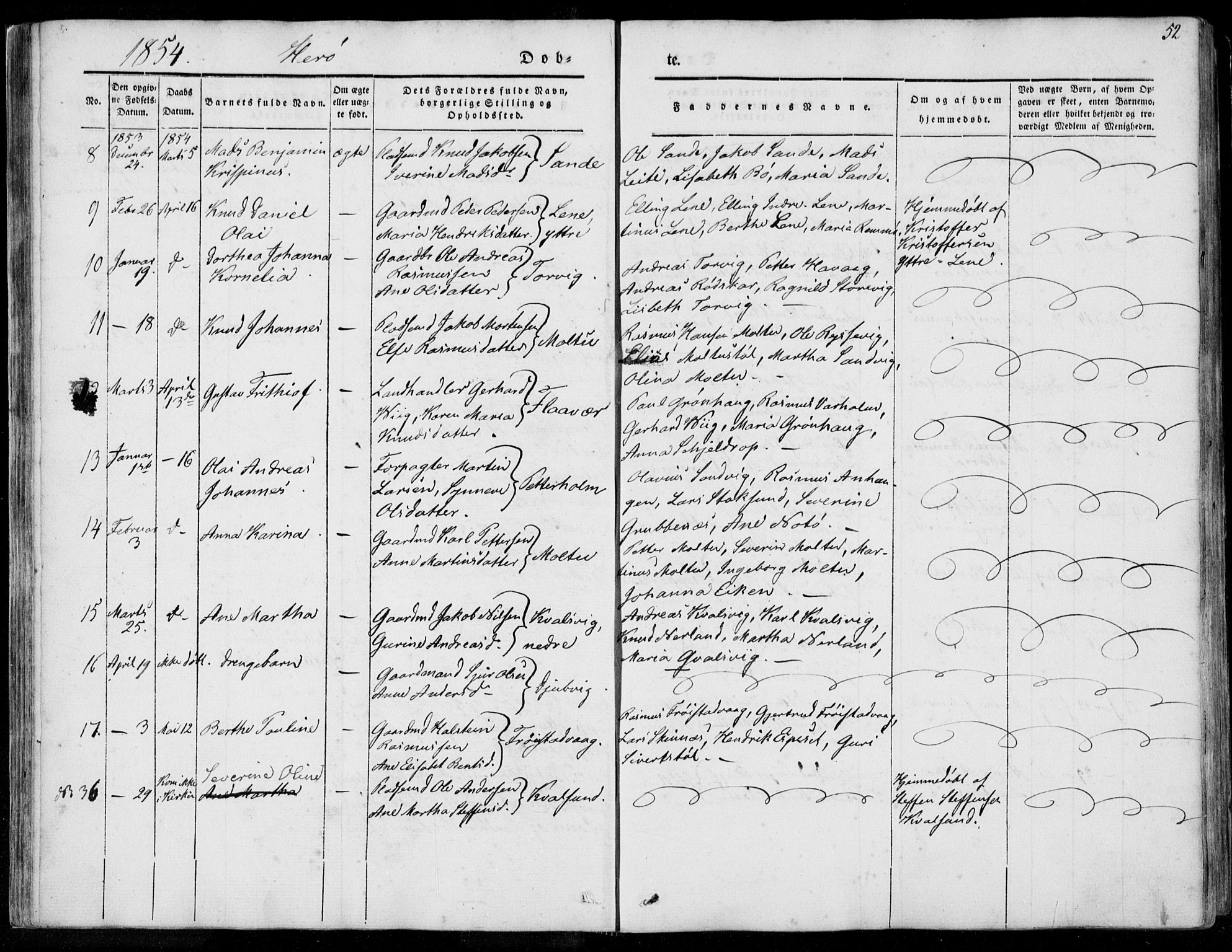 Ministerialprotokoller, klokkerbøker og fødselsregistre - Møre og Romsdal, AV/SAT-A-1454/507/L0070: Parish register (official) no. 507A05, 1842-1873, p. 52