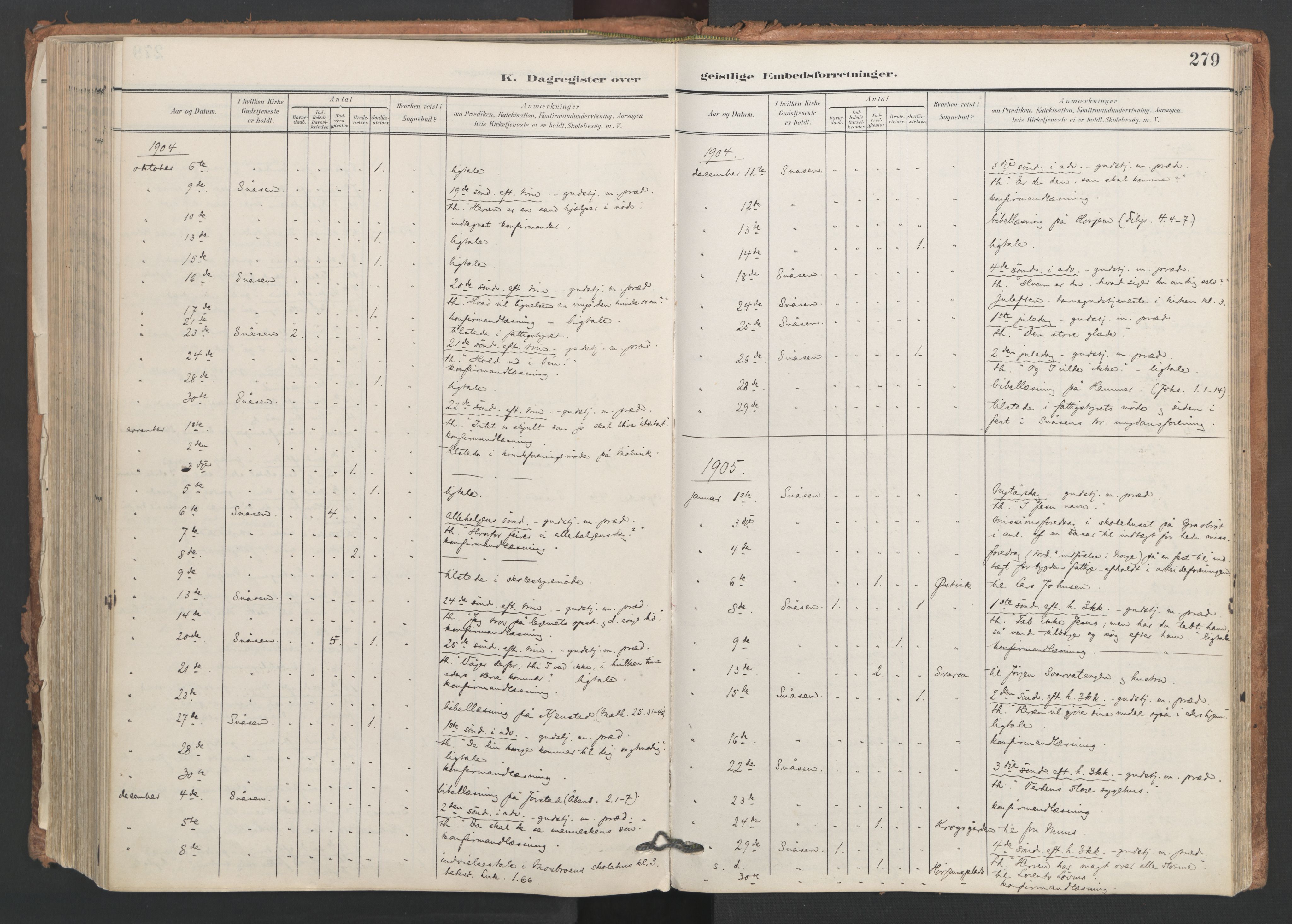 Ministerialprotokoller, klokkerbøker og fødselsregistre - Nord-Trøndelag, SAT/A-1458/749/L0477: Parish register (official) no. 749A11, 1902-1927, p. 279