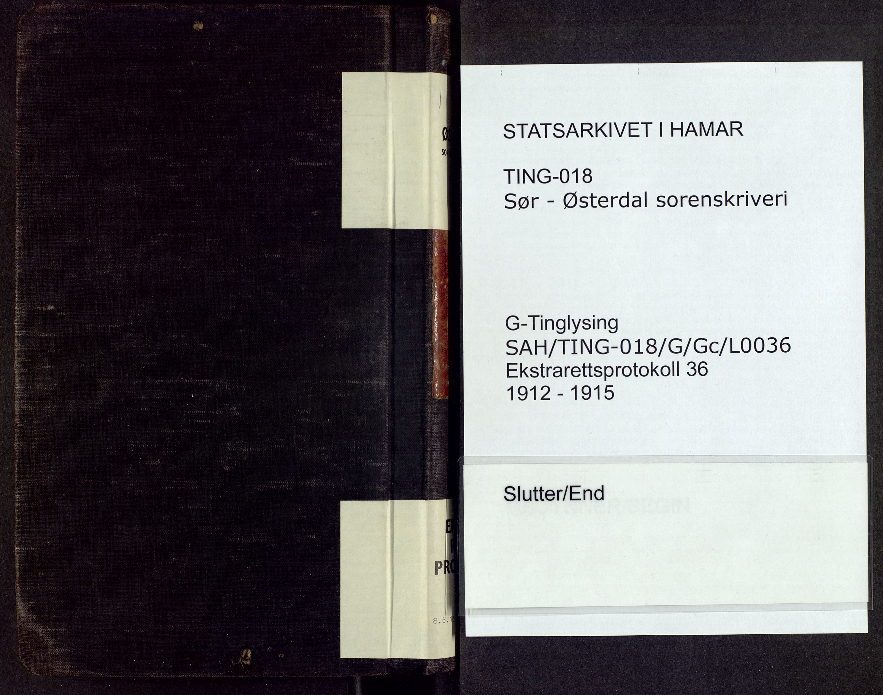 Sør-Østerdal sorenskriveri, SAH/TING-018/G/Gc/L0036: Ekstrarettsprotokoll, 1912-1915